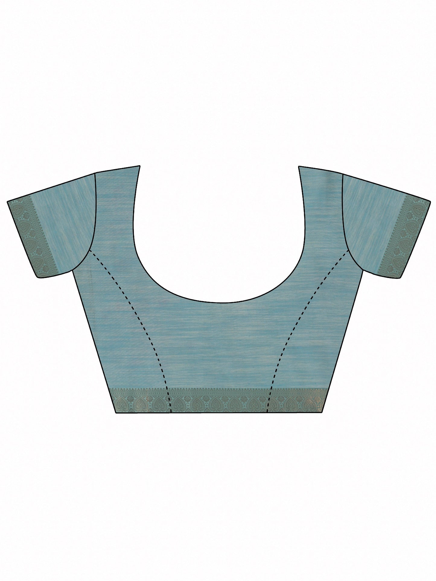 Blue Woven Design Silk Blend Saree With Unstitched Blouse Piece