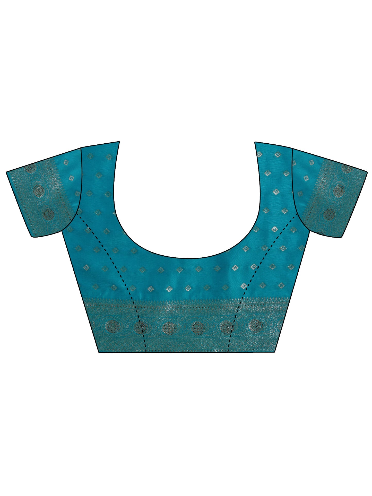 Blue Woven Design Banarasi Silk Blend Saree With Unstitched Blouse Piece