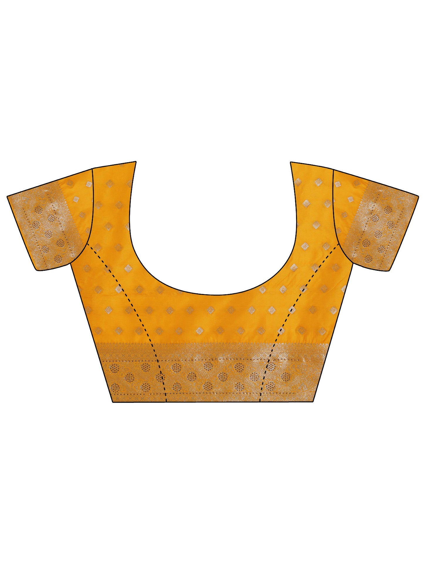 Yellow Woven Design Silk Blend Saree With Unstitched Blouse Piece