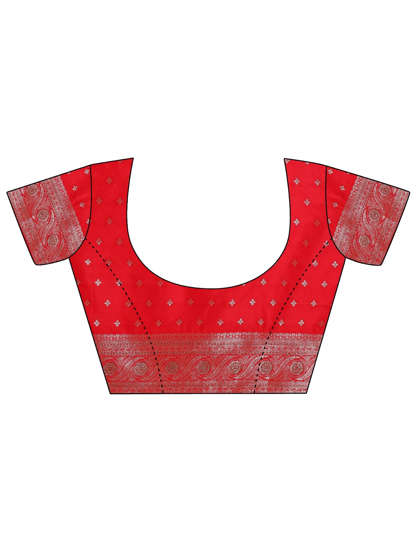 Red Woven Design Banarasi Silk Blend Saree With Unstitched Blouse Piece