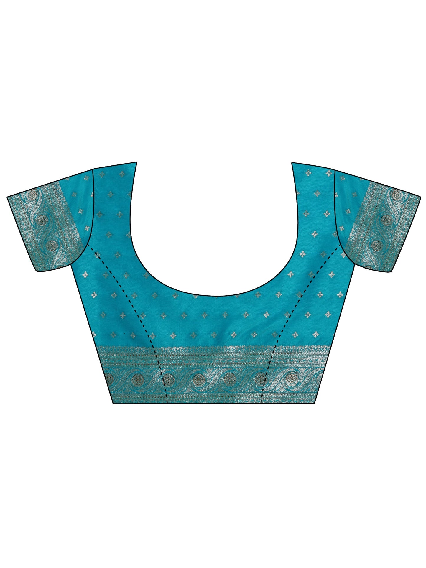 Blue Woven Design Banarasi Silk Blend Saree With Unstitched Blouse Piece