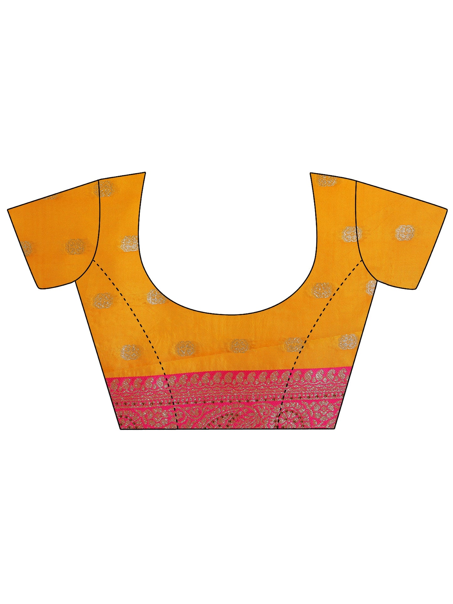 Yellow Embellished Silk Blend Sarees With Unstitched Blouse Piece