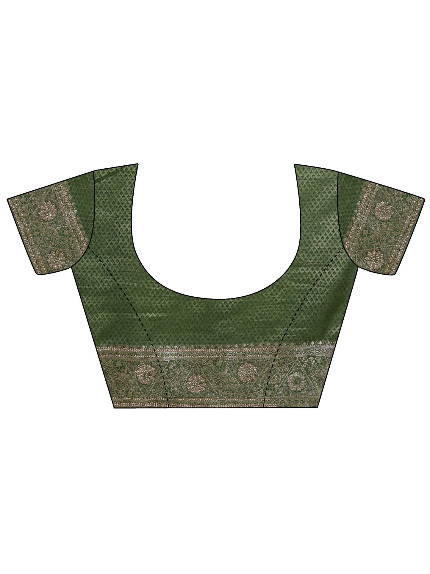 Green Woven Design Banarasi Silk Blend Saree With Unstitched Blouse Piece