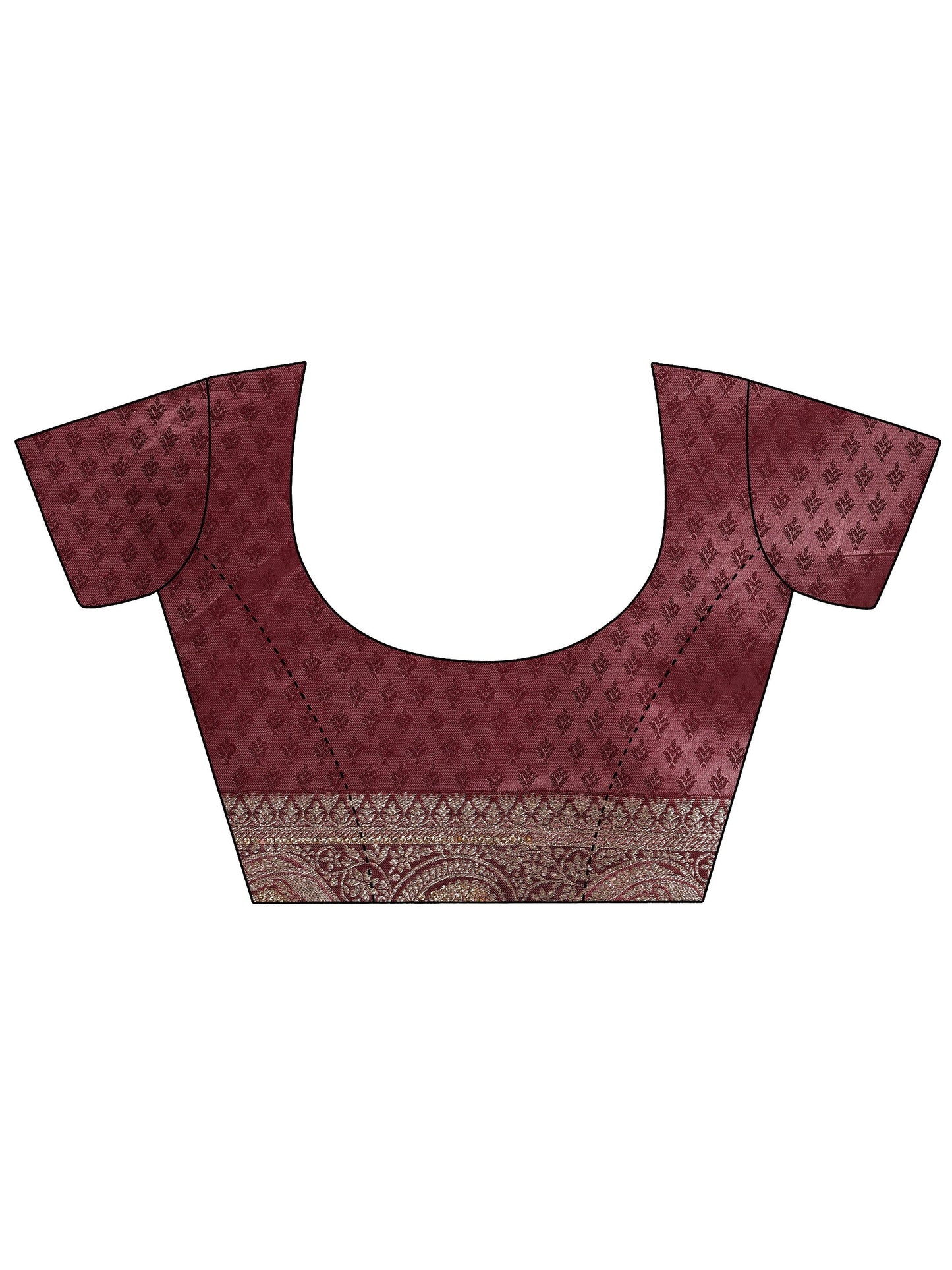 Mauve Woven Design Banarasi Silk Blend Saree With Unstitched Blouse Piece