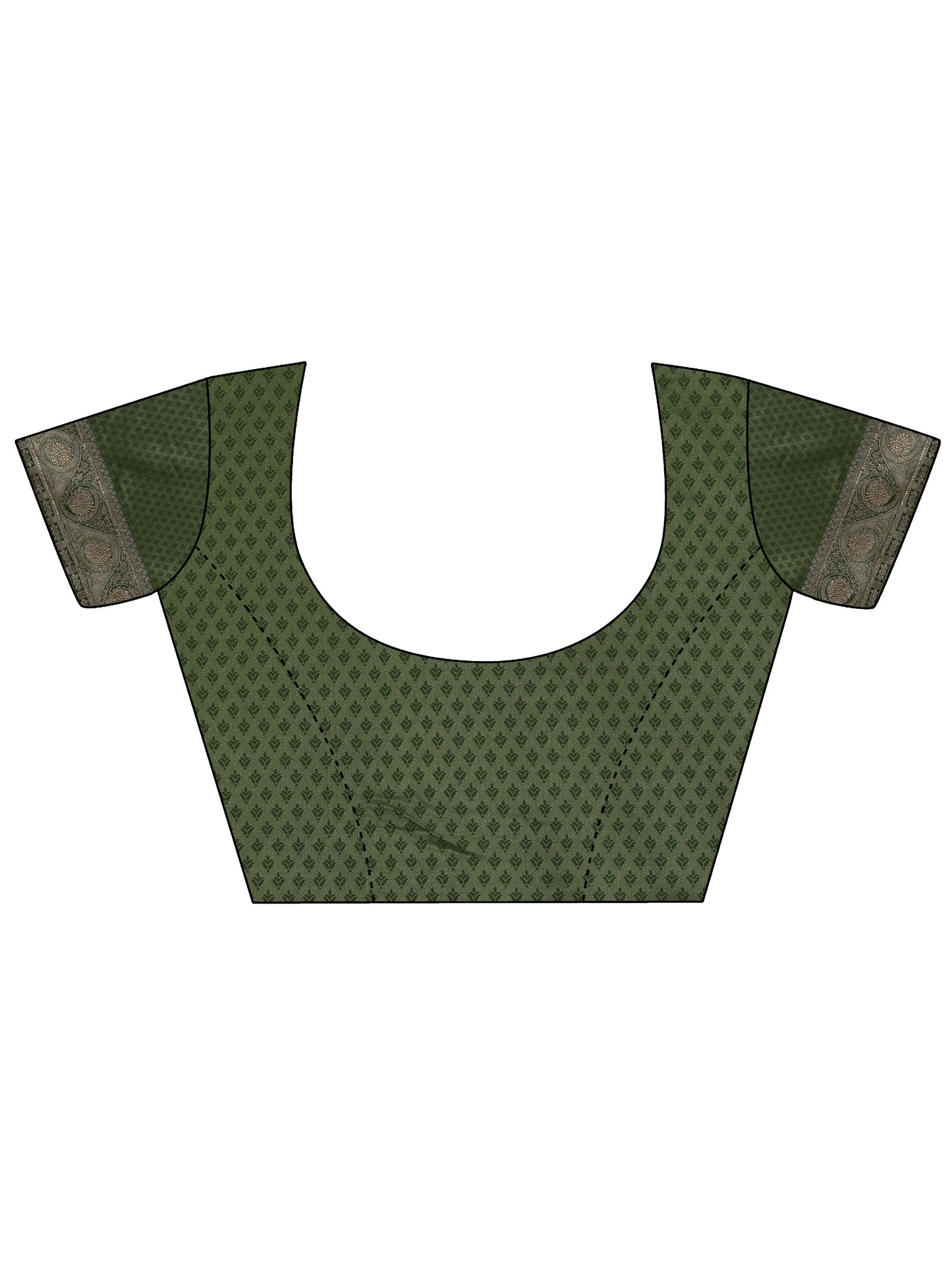 Olive Woven Design Banarasi Silk Blend Saree With Unstitched Blouse Piece