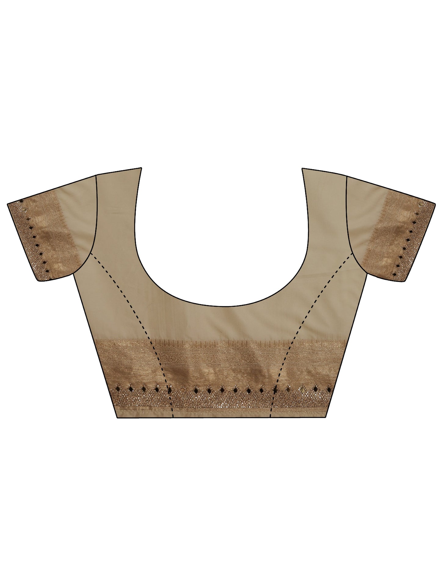 Gold  Silk Blend Saree With Unstitched Blouse Piece