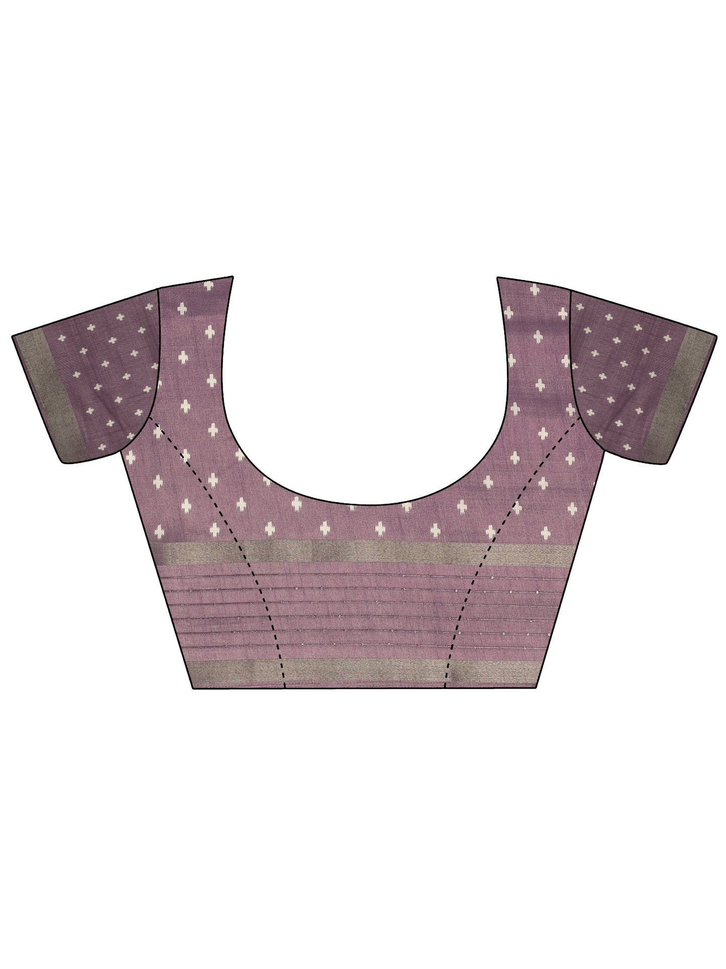 Mauve Printed Silk Blend Saree With Unstitched Blouse Piece