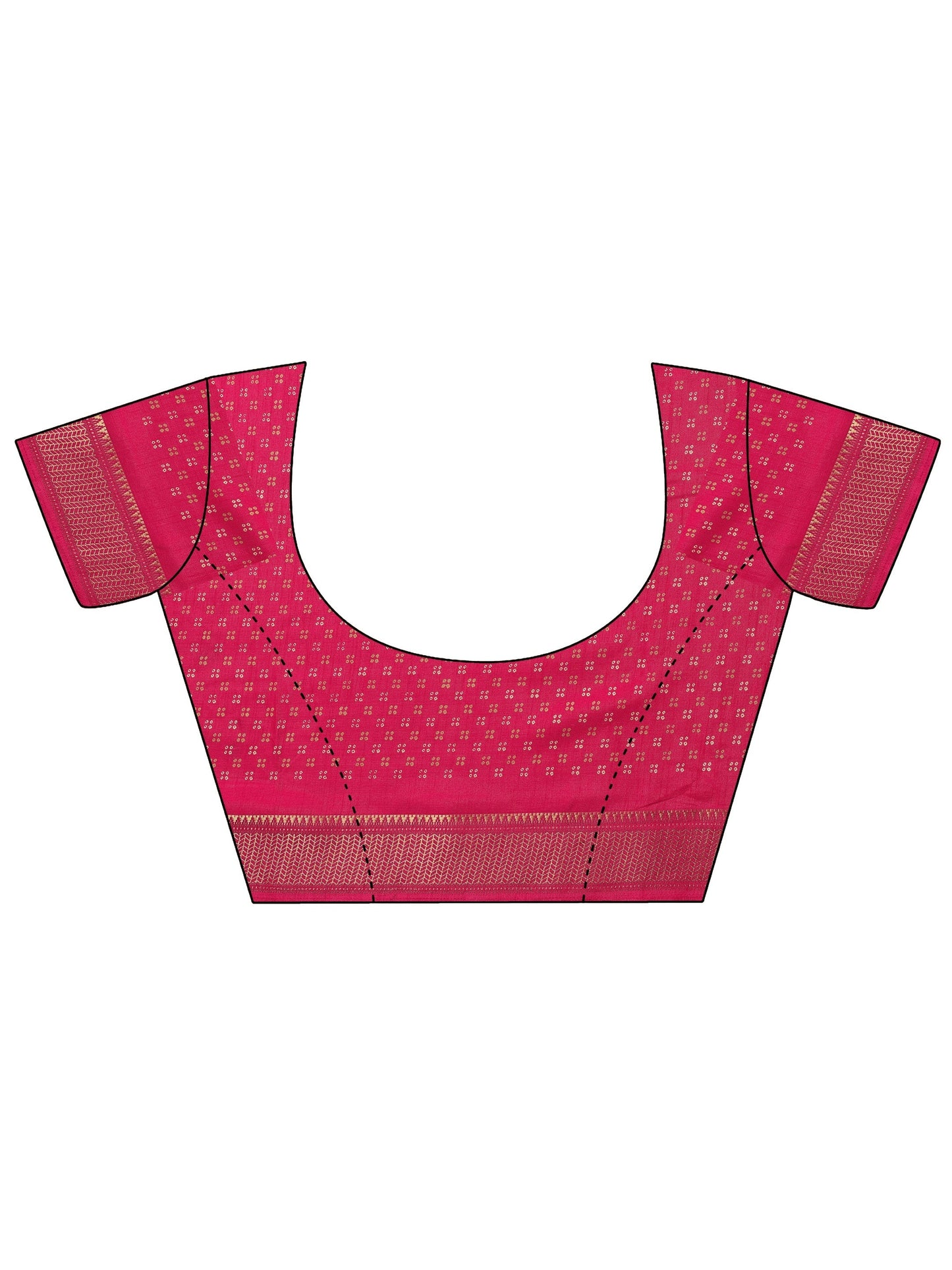 Pink Printed Silk Blend Saree With Unstitched Blouse Piece