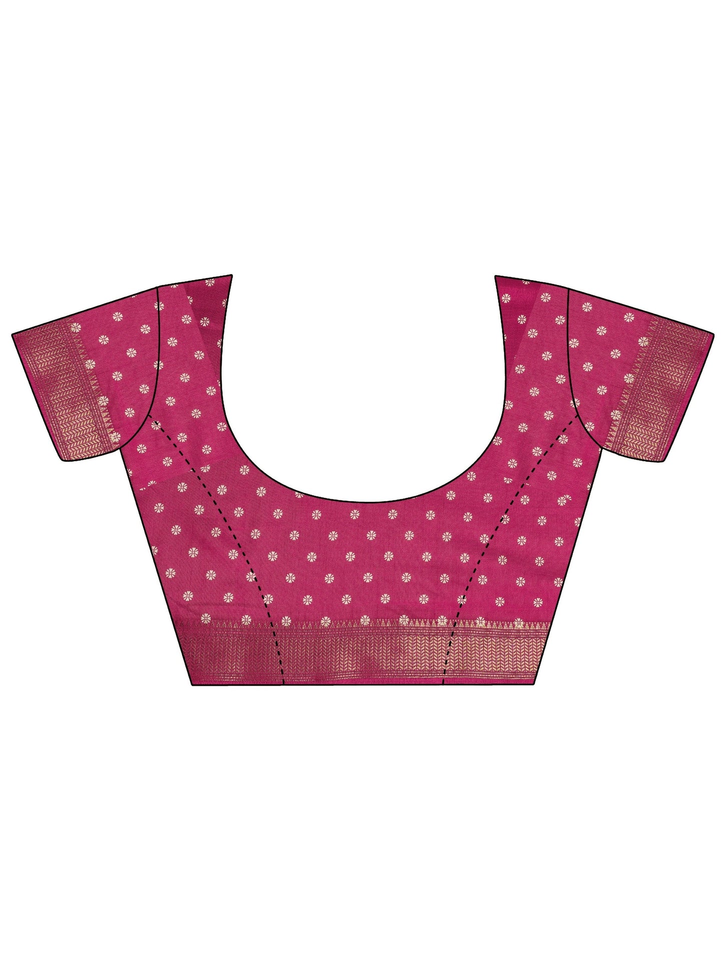 Maroon Printed Silk Blend Saree With Unstitched Blouse Piece