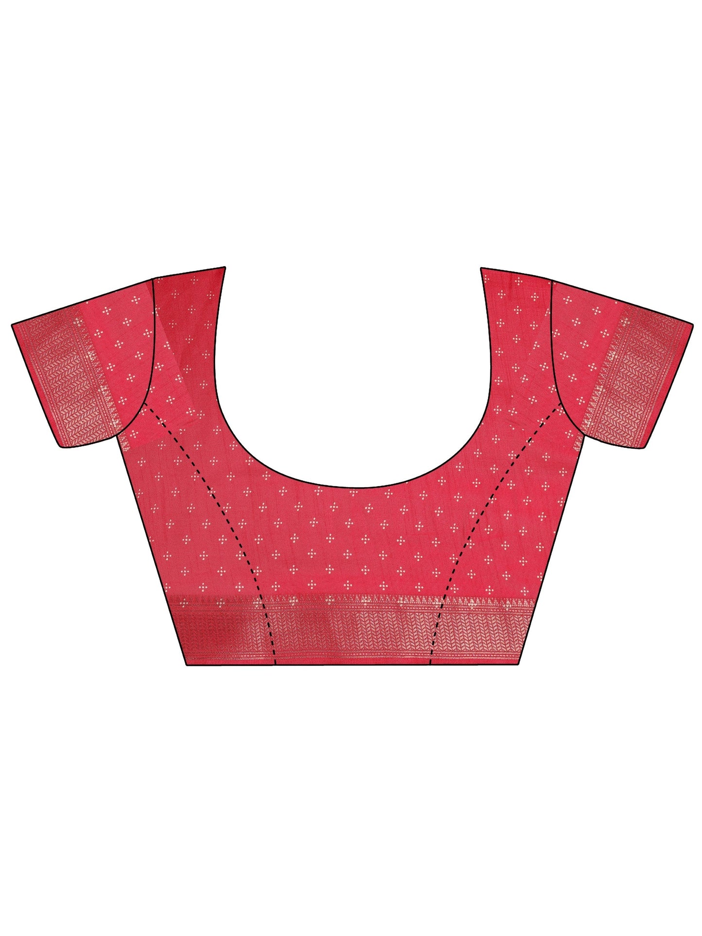 Pink Printed Silk Blend Saree With Unstitched Blouse Piece