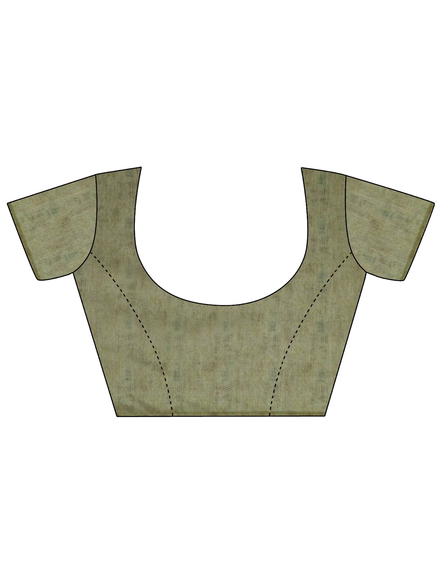 Green Printed Silk Blend Saree With Unstitched Blouse Piece