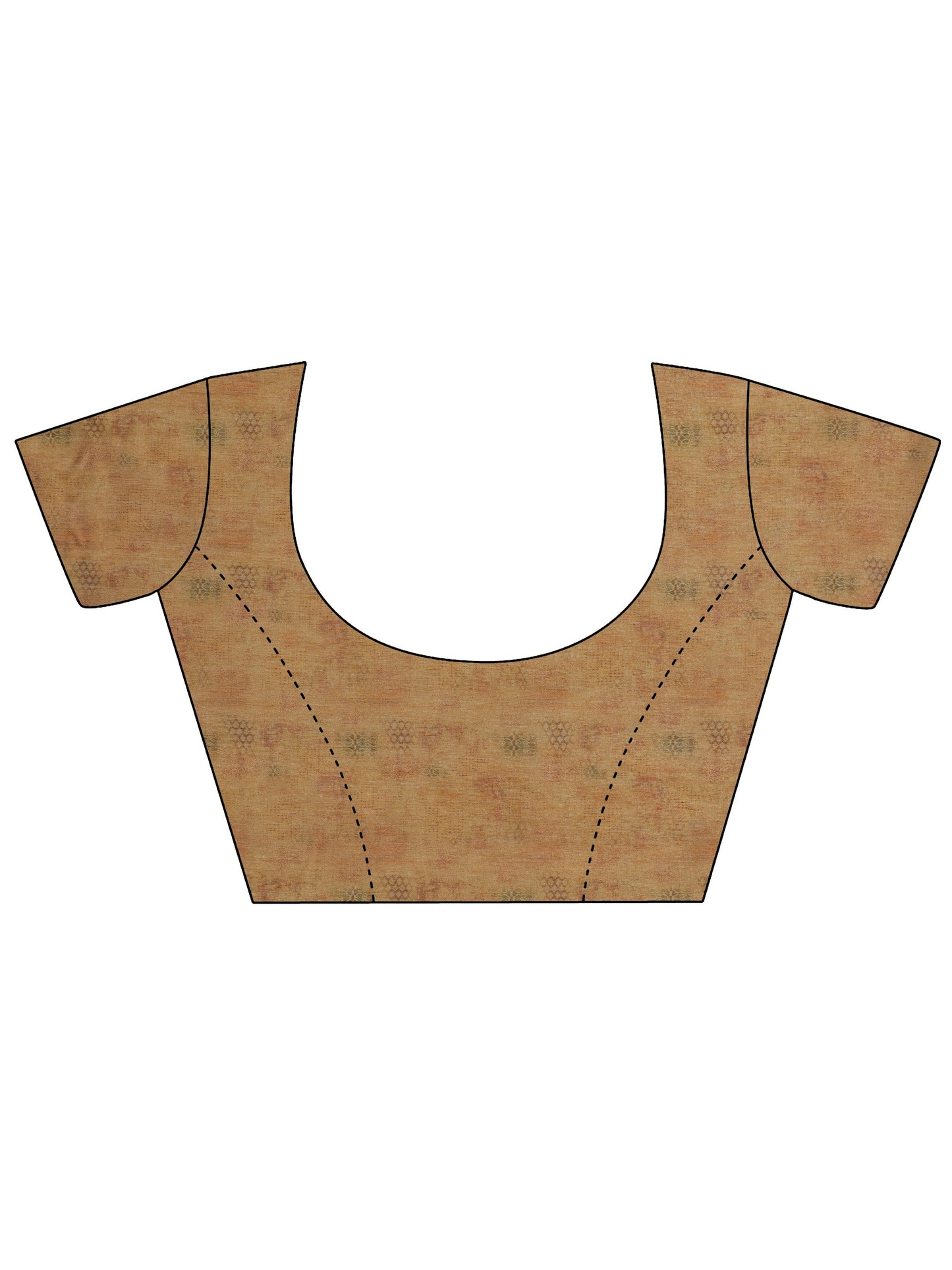 Mustard Printed Silk Blend Saree With Unstitched Blouse Piece