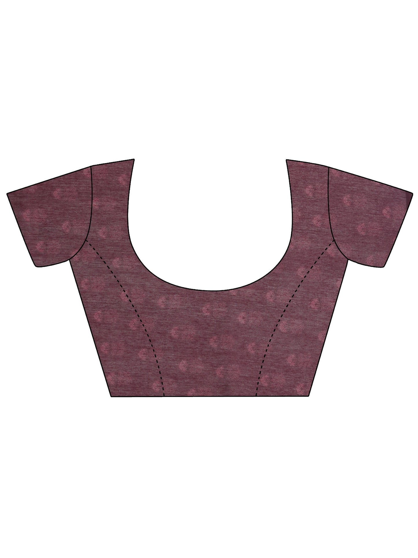 Purple Printed Silk Blend Saree With Unstitched Blouse Piece