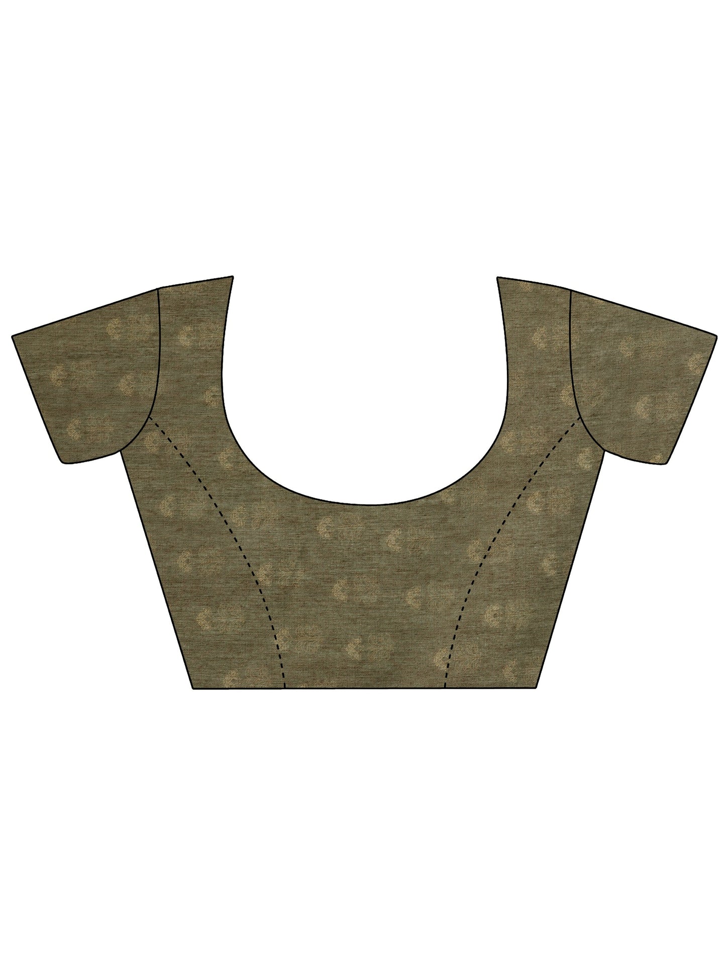 Green Printed Silk Blend Saree With Unstitched Blouse Piece