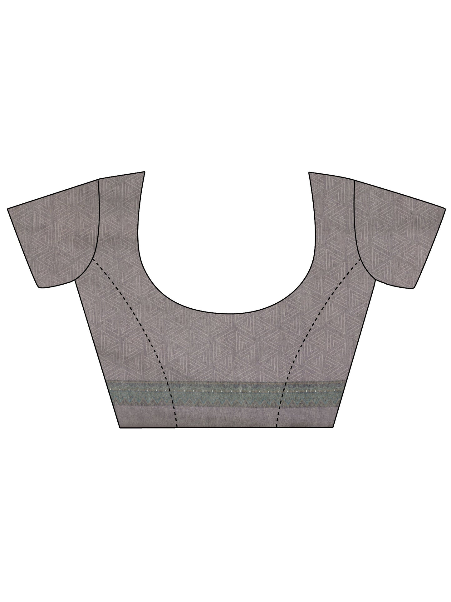 Taupe Printed Silk Blend Saree With Unstitched Blouse Piece