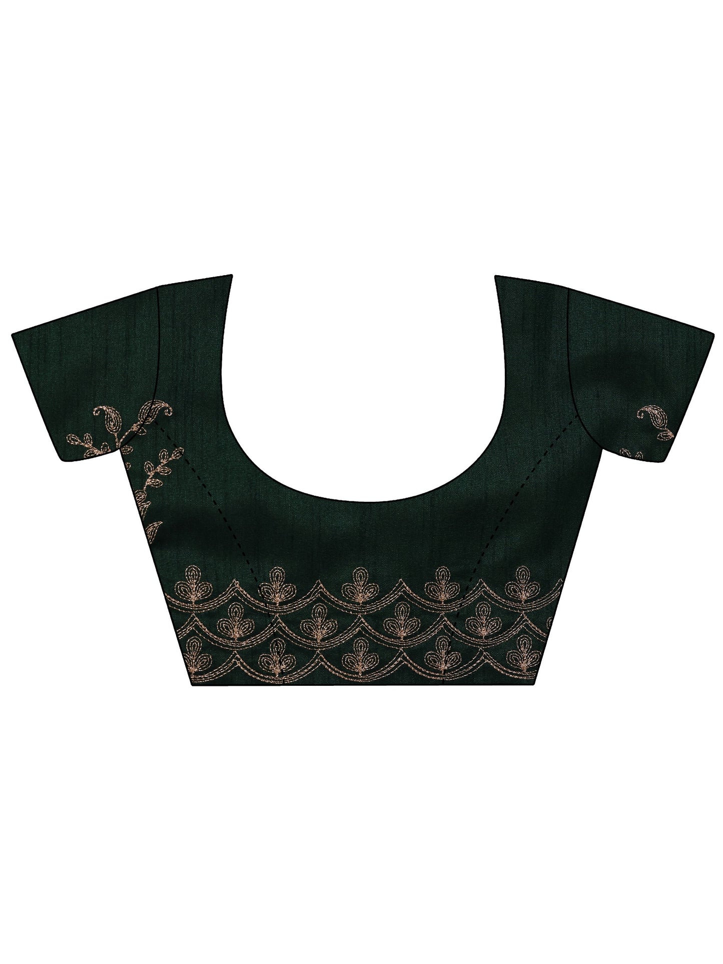 Green Embellished Silk Blend Saree With Unstitched Blouse Piece