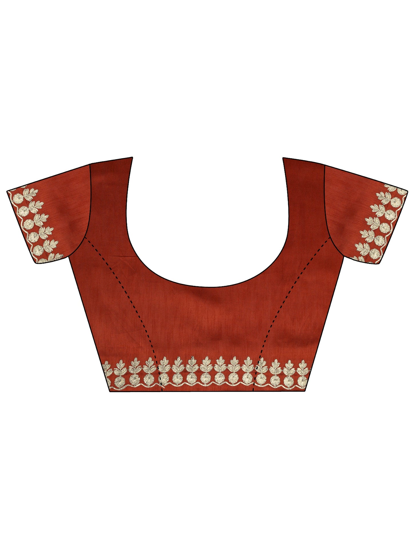 Orange Embroidered Organza Saree With Unstitched Blouse Piece