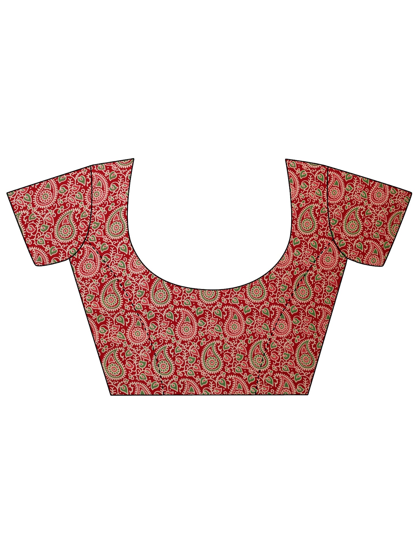 Red Solid Satin Saree With Unstitched Blouse Piece