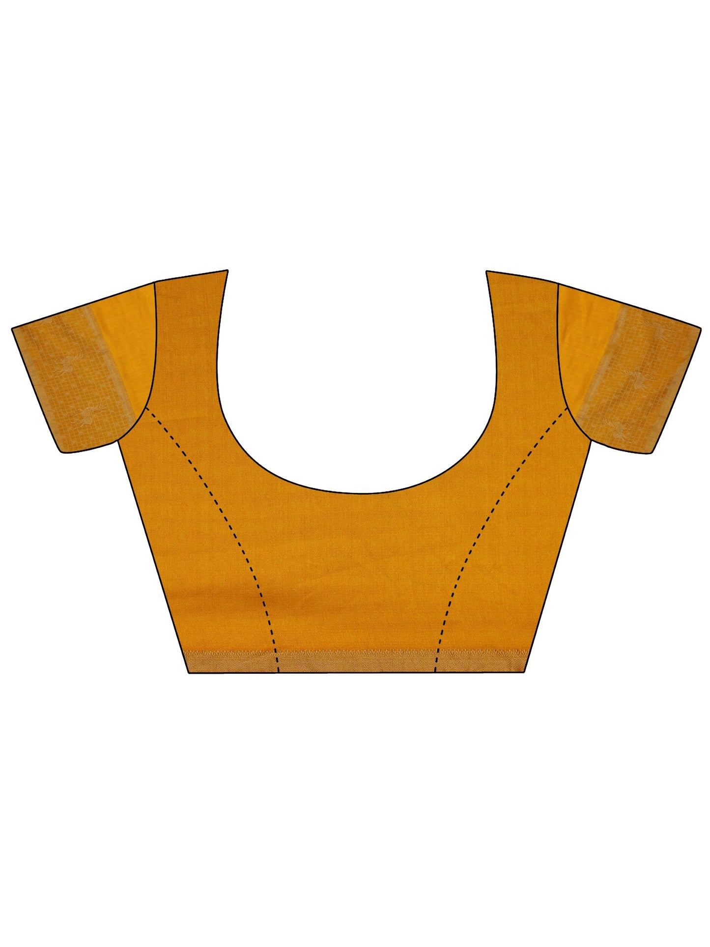 Mustard Printed Georgette Saree With Unstitched Blouse Piece