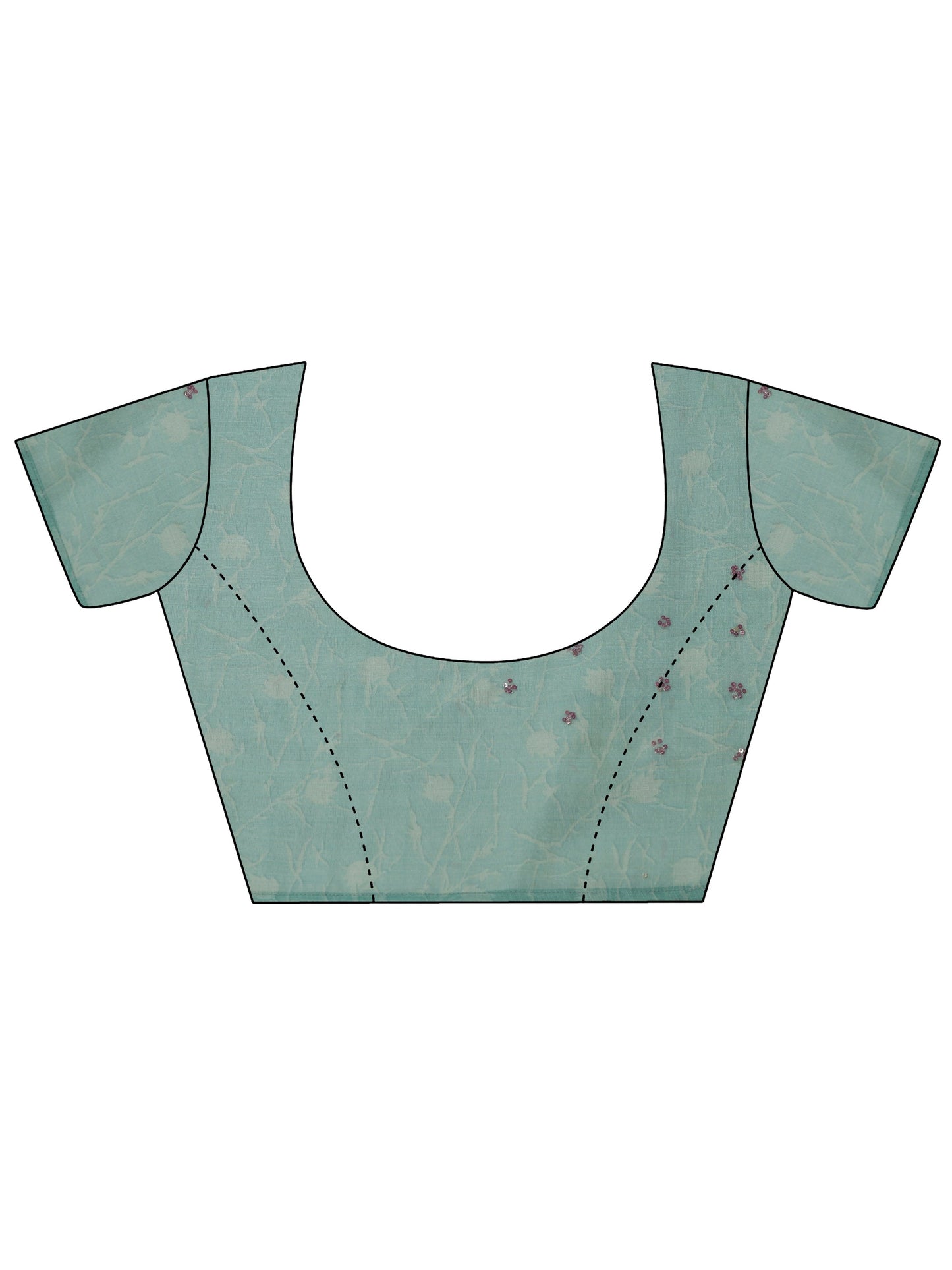 Blue Printed Silk Blend Saree With Unstitched Blouse Piece