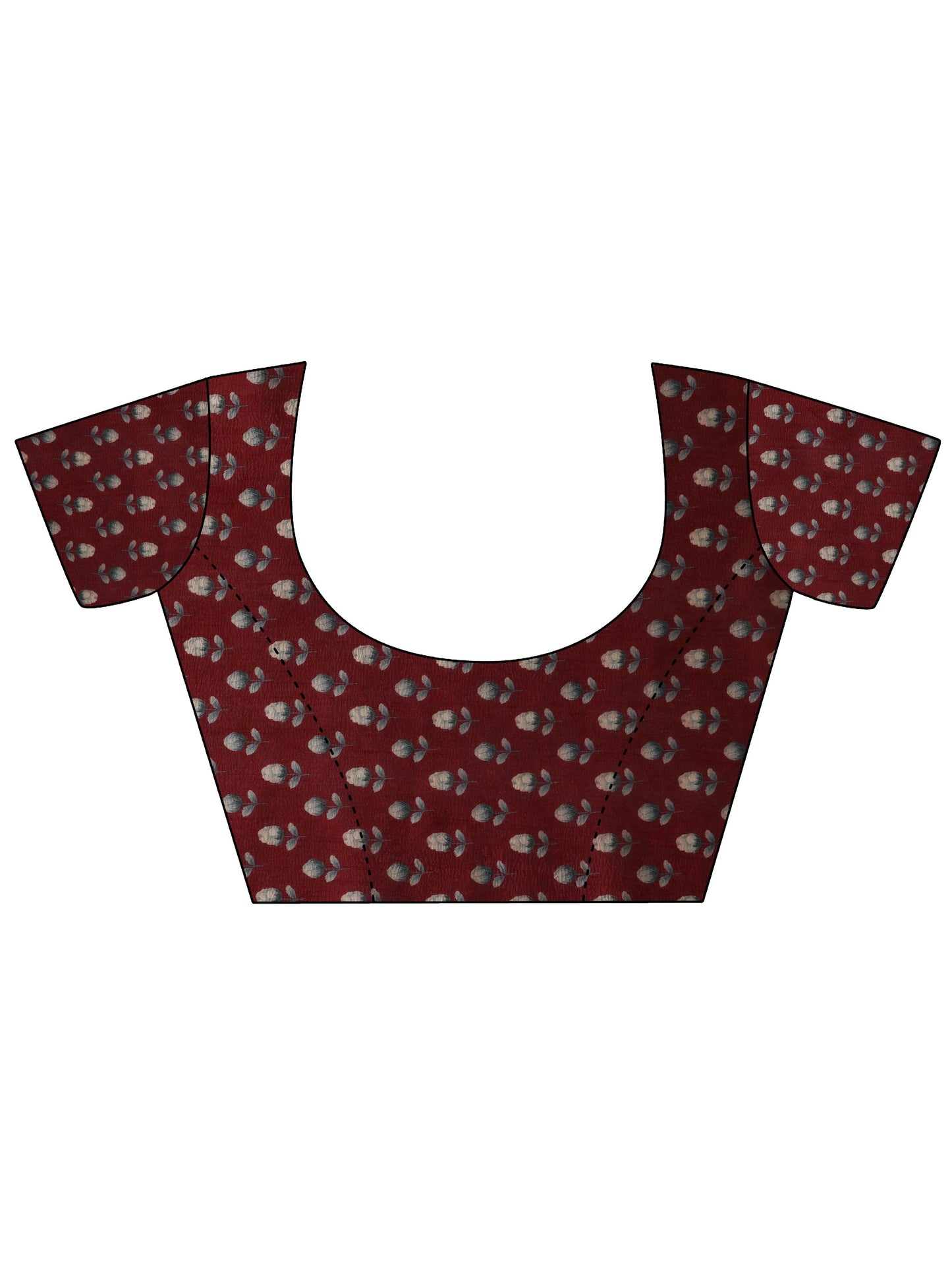 Maroon Embellished Silk Blend Saree With Unstitched Blouse Piece