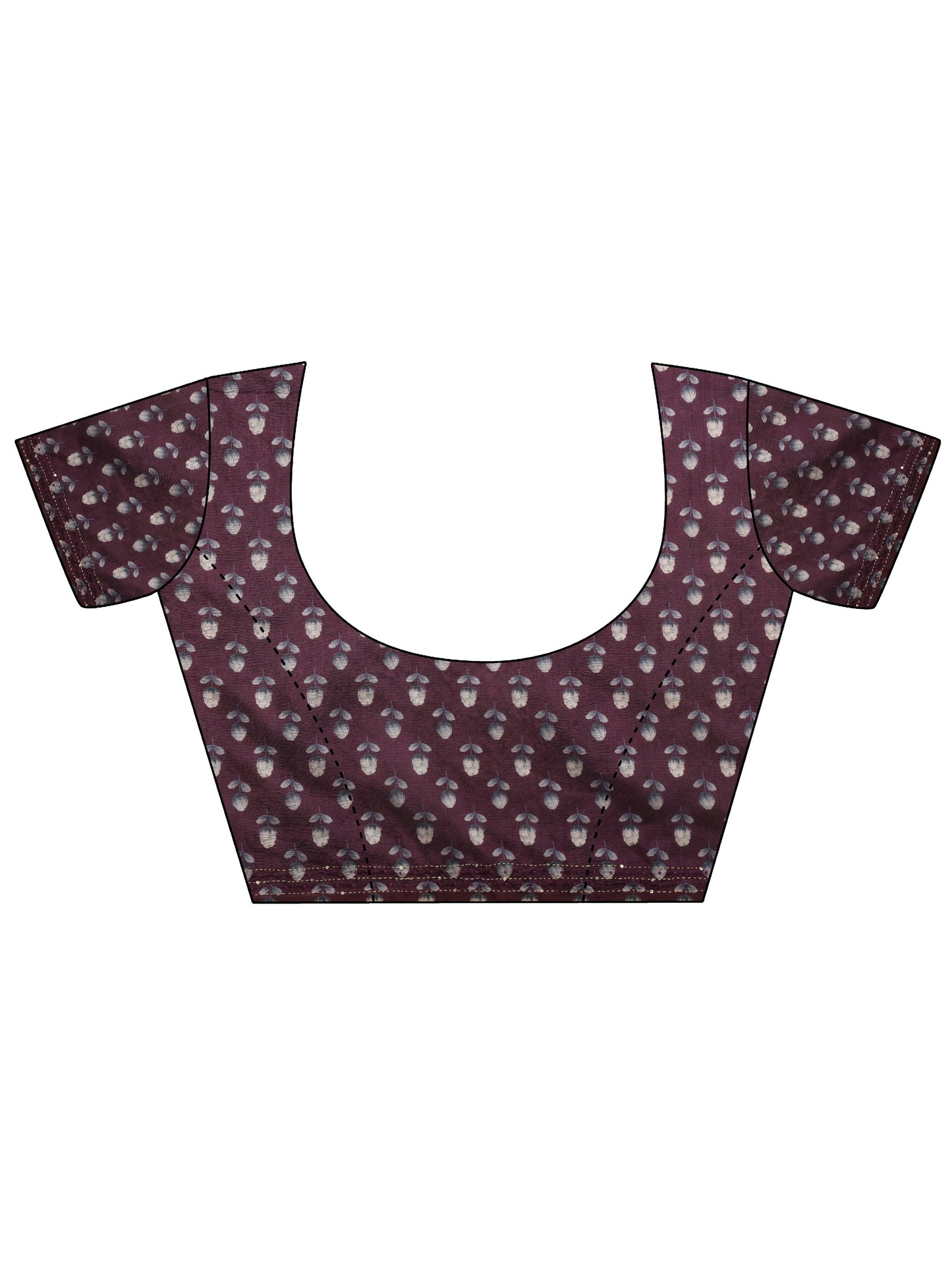 Burgundy Embellished Silk Blend Saree With Unstitched Blouse Piece