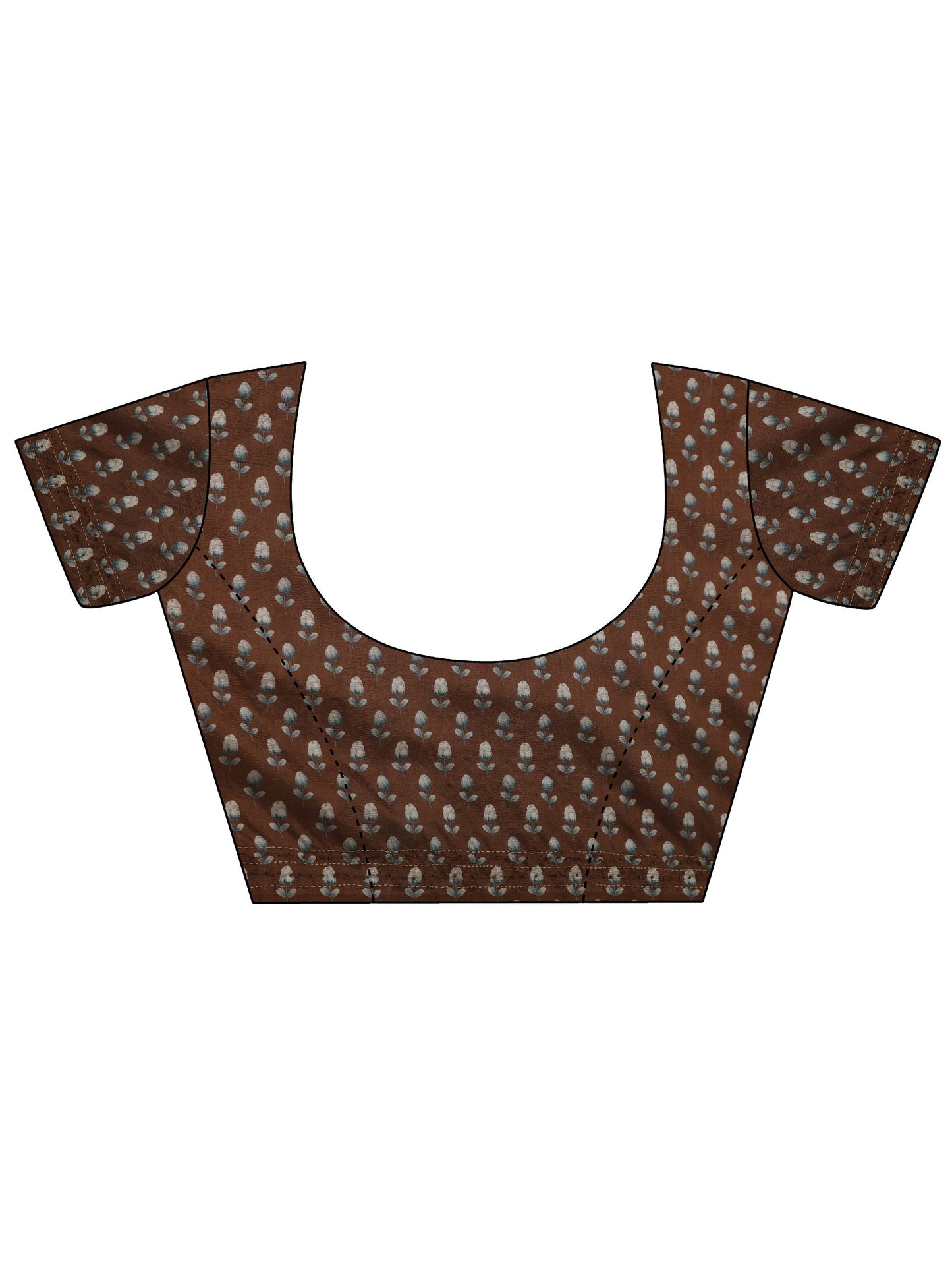 Brown Embellished Silk Blend Saree With Unstitched Blouse Piece