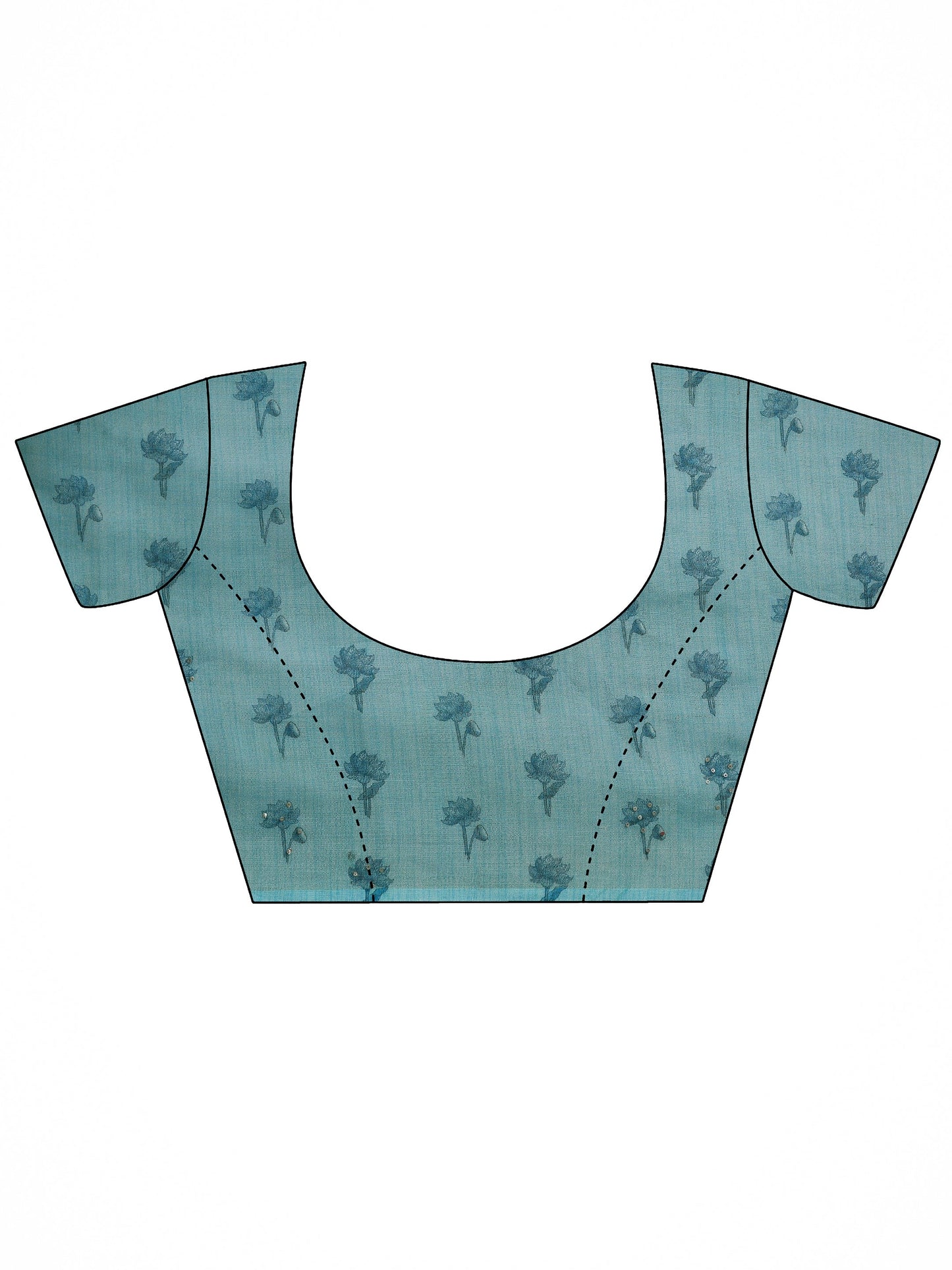 Beige Printed Silk Blend Saree With Unstitched Blouse Piece