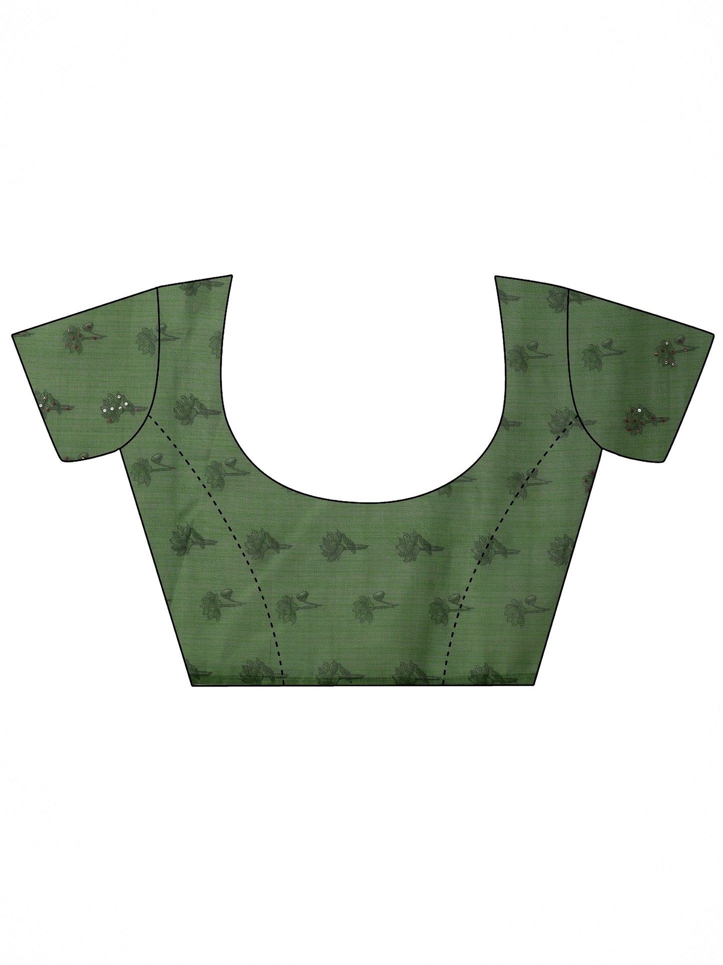 Beige Printed Silk Blend Saree With Unstitched Blouse Piece