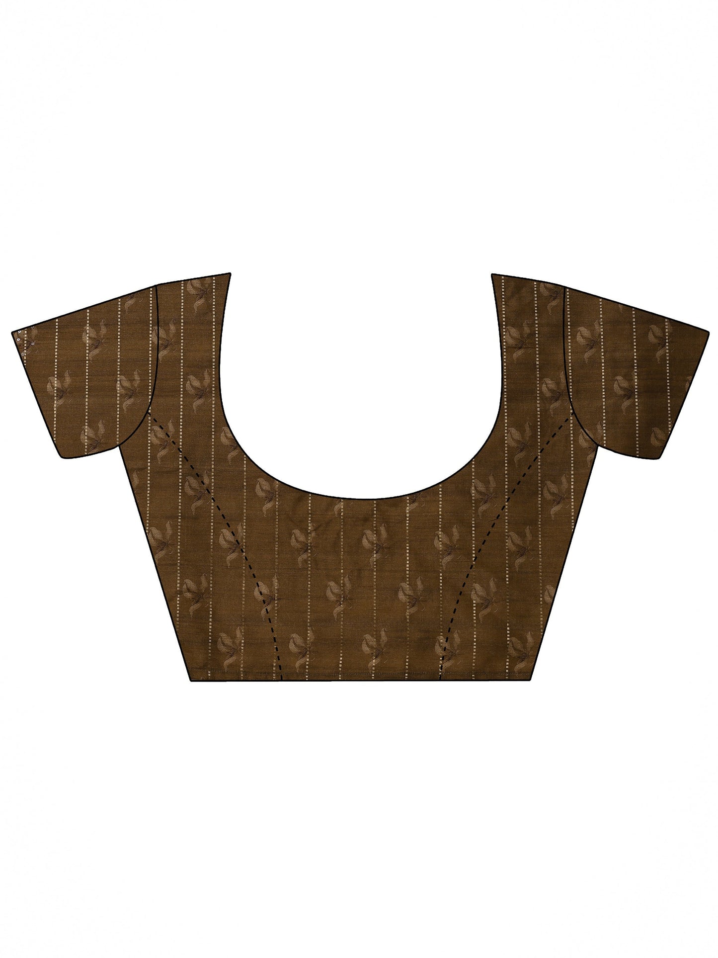 Beige Printed Silk Blend Saree With Unstitched Blouse Piece