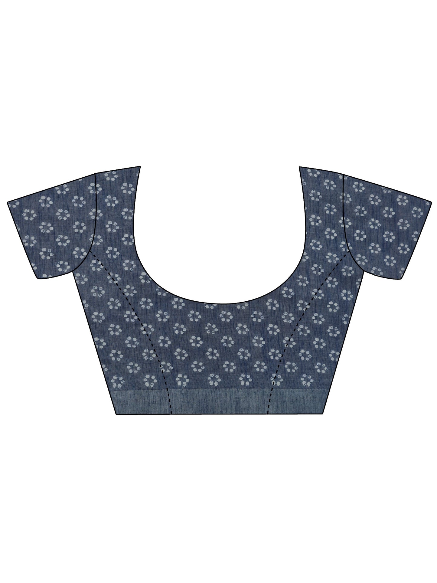 Blue Bandhani Printed Cotton Blend Saree With Unstitched Blouse Piece