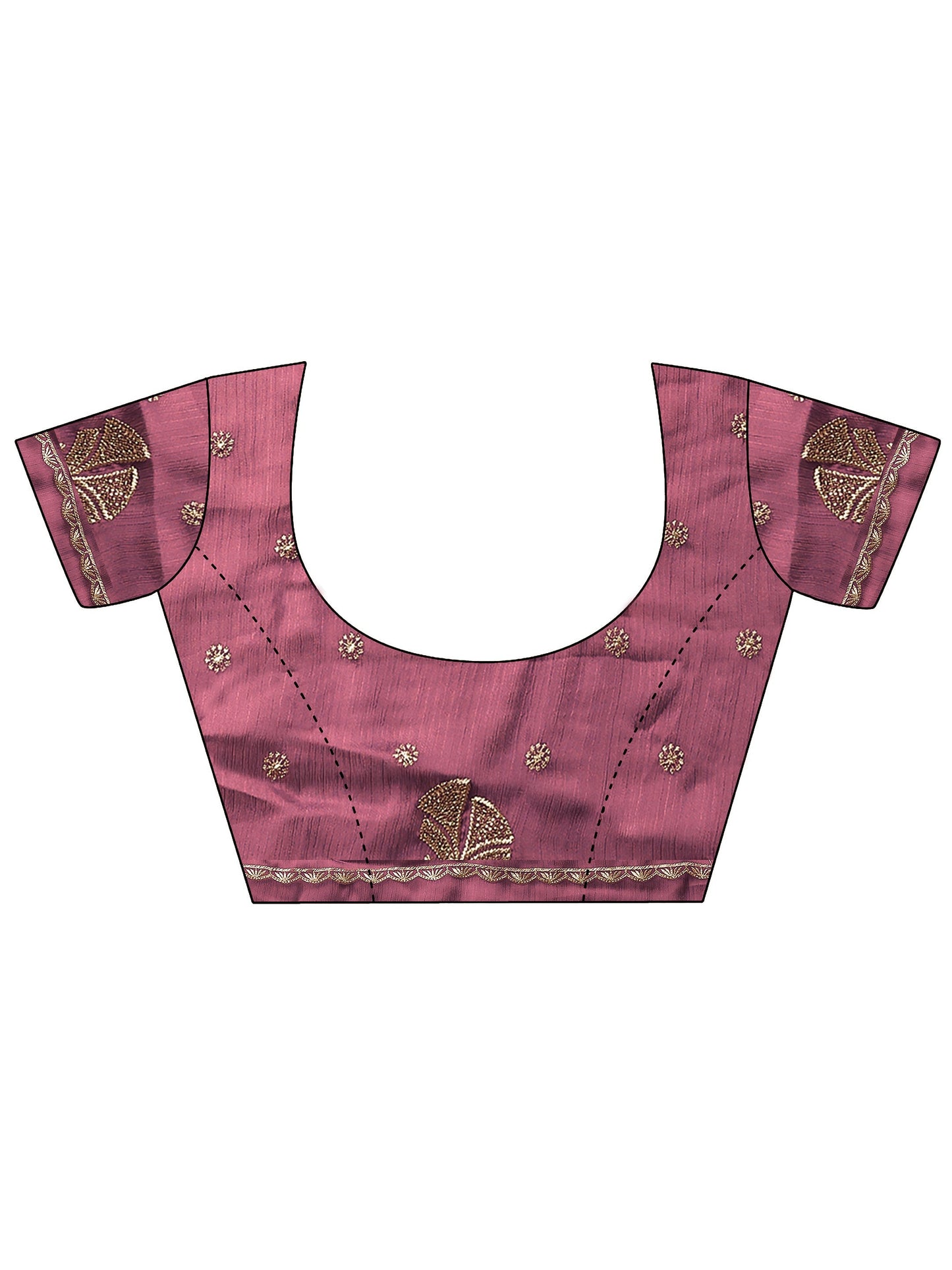 Mauve Embellished Chinon Saree With Unstitched Blouse Piece