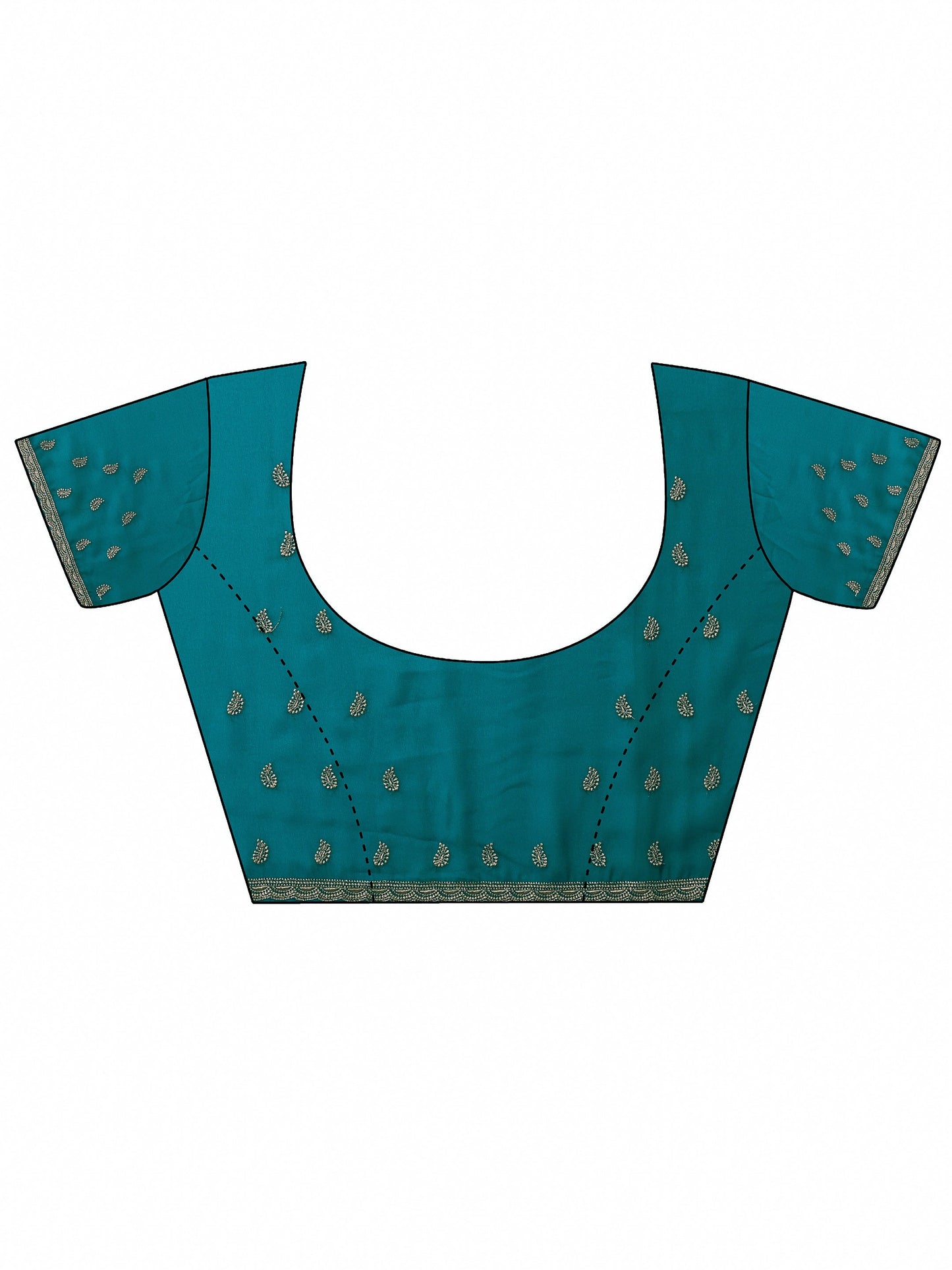 Blue Embroidered Georgette Saree With Unstitched Blouse Piece