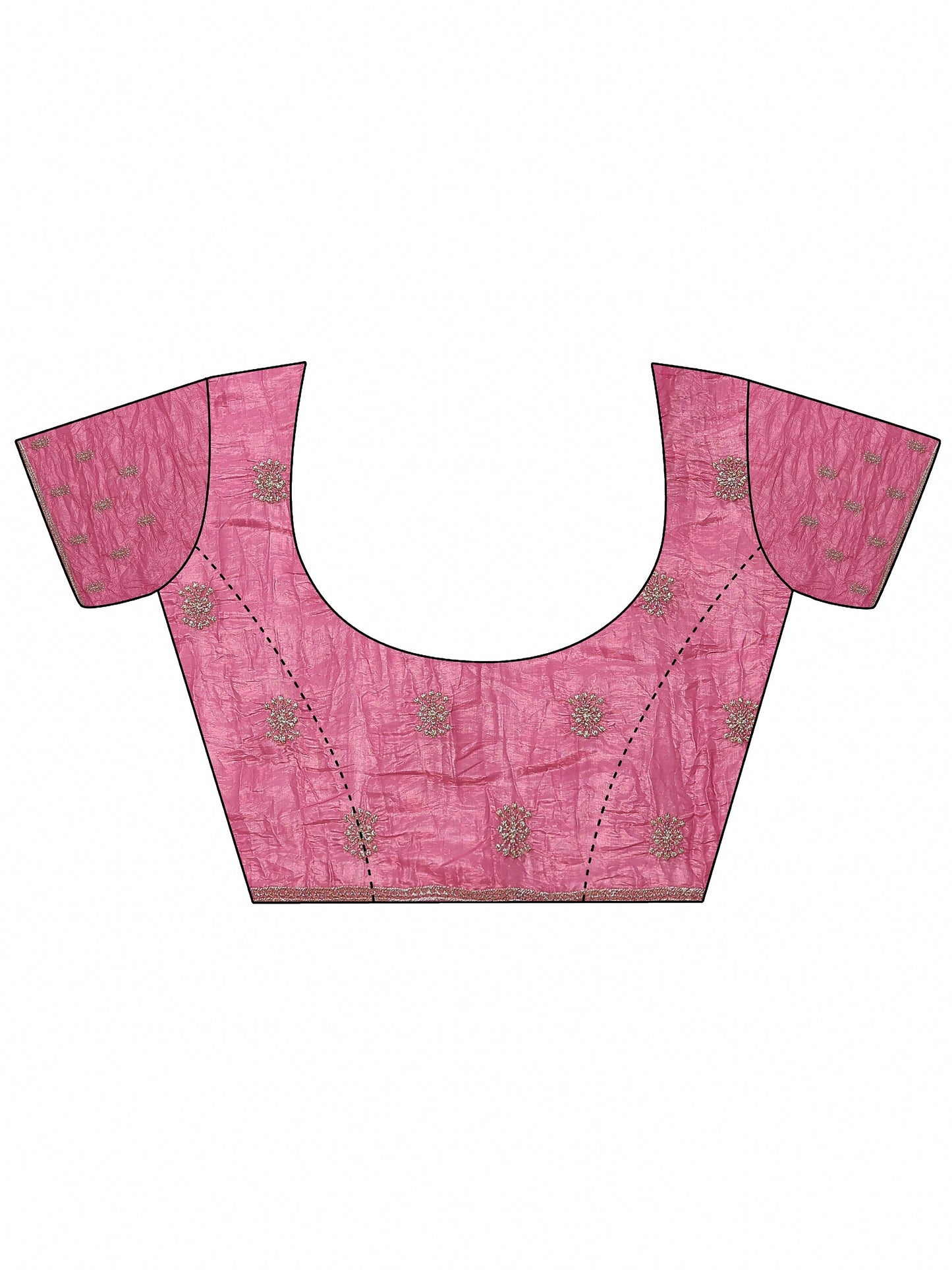 Pink Embroidered Organza Saree With Unstitched Blouse Piece