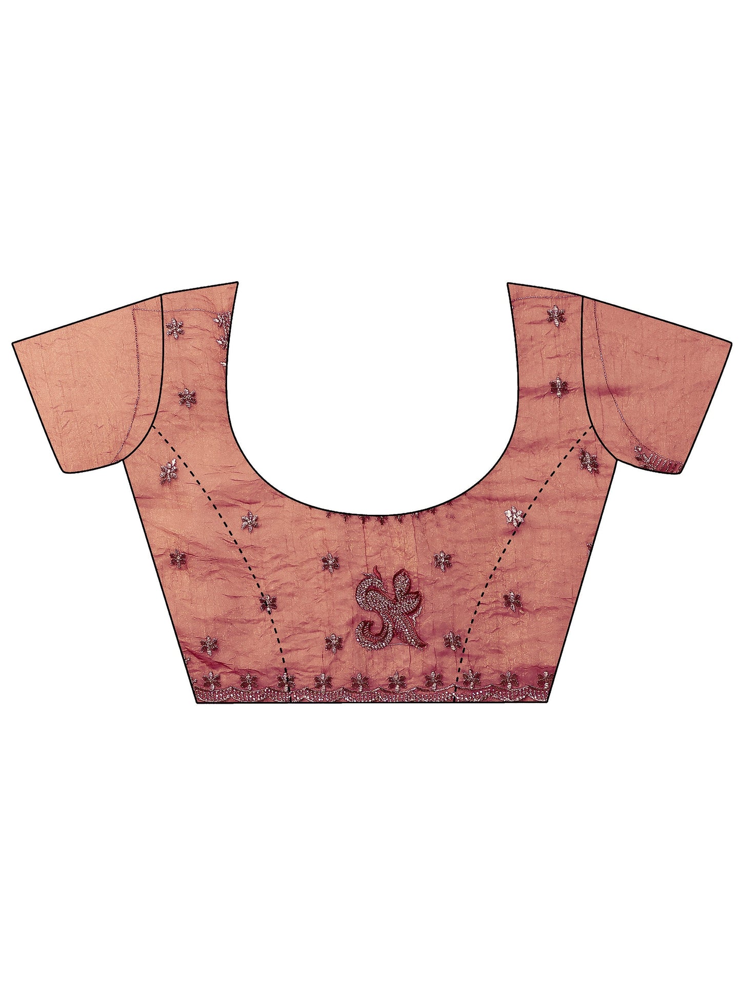 Pink Embellished Organza Saree With Unstitched Blouse Piece