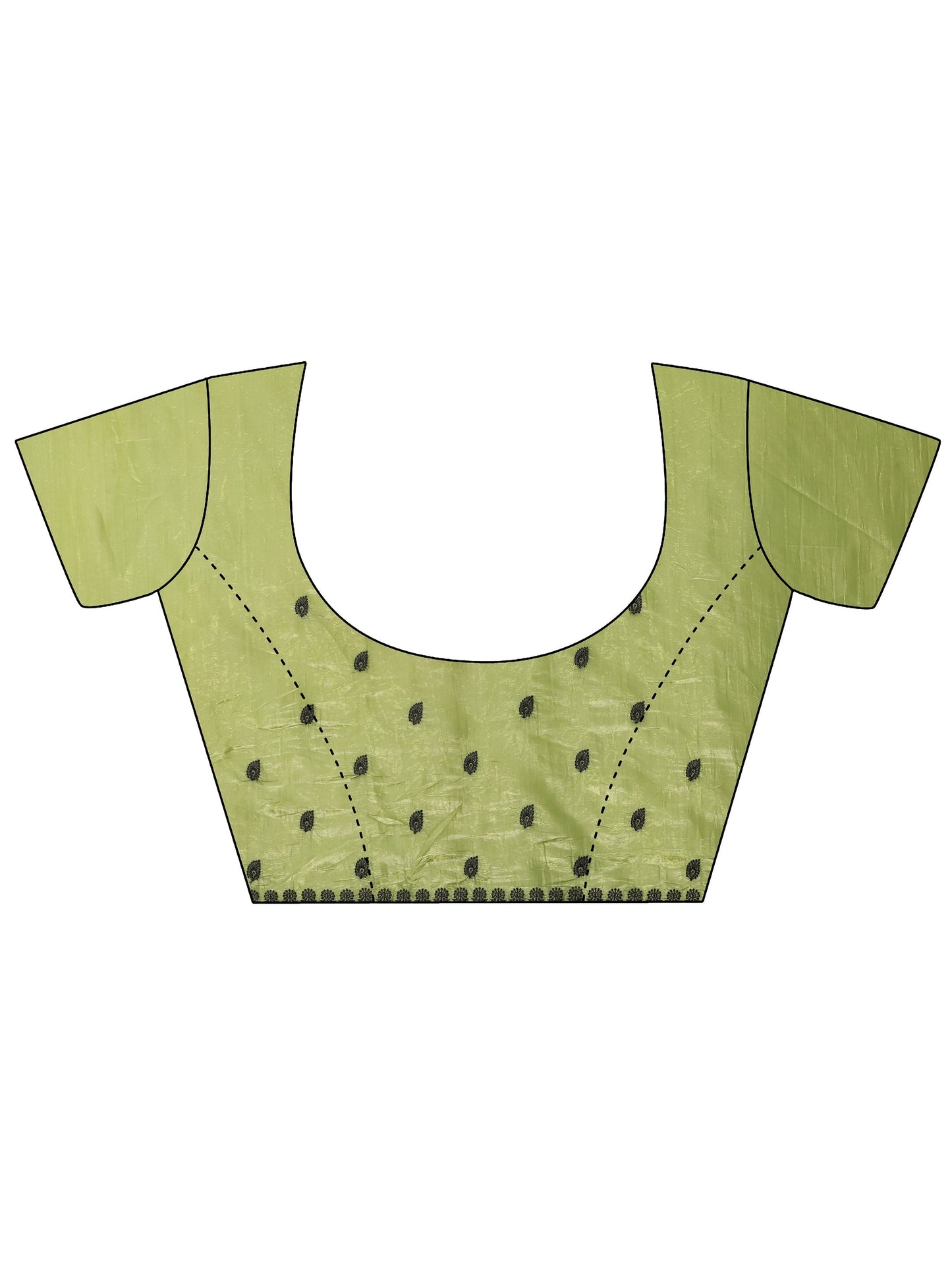 Green Embellished Organza Saree With Unstitched Blouse Piece