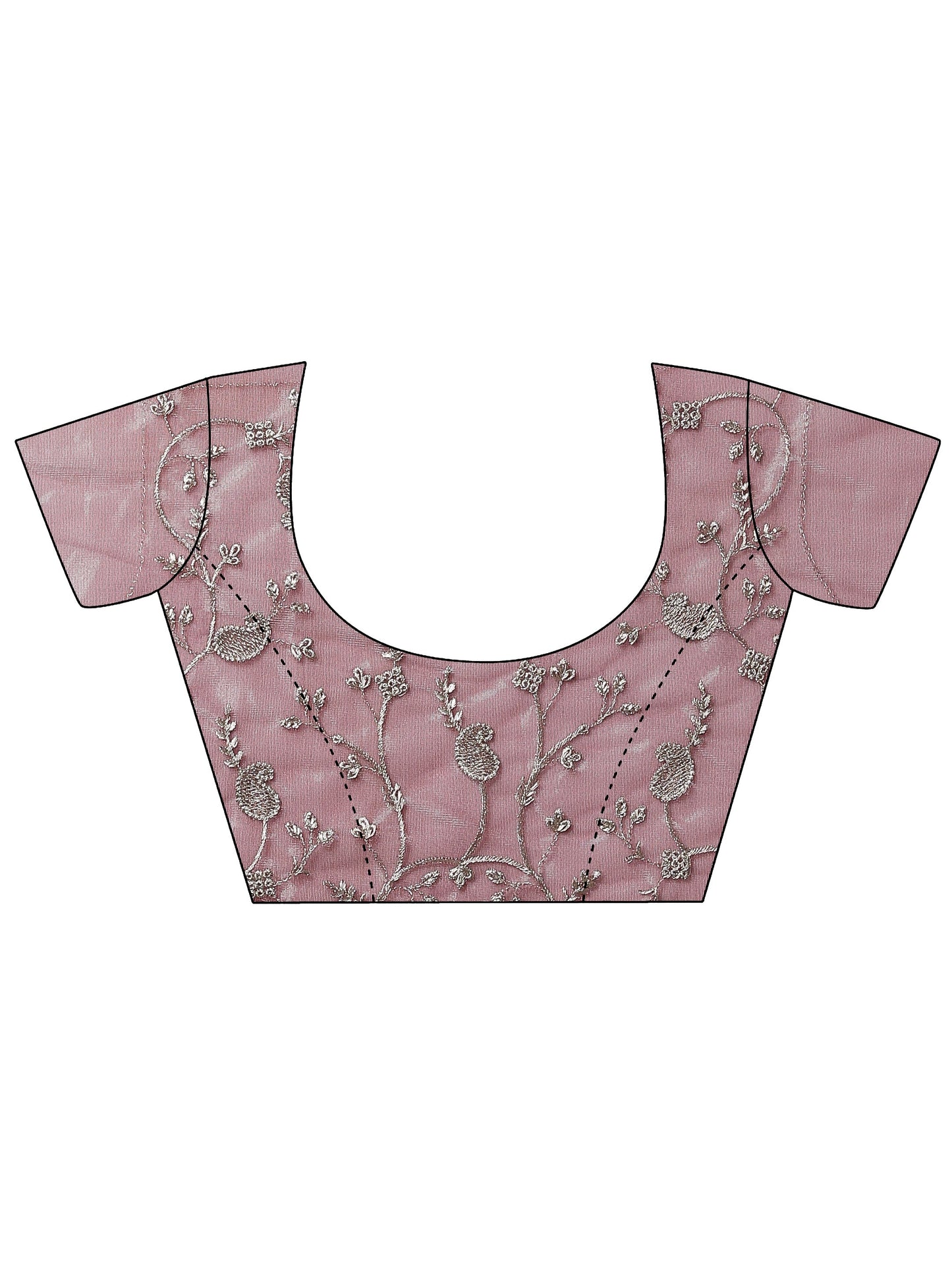 Purple Embellished Nylon Saree With Unstitched Blouse Piece