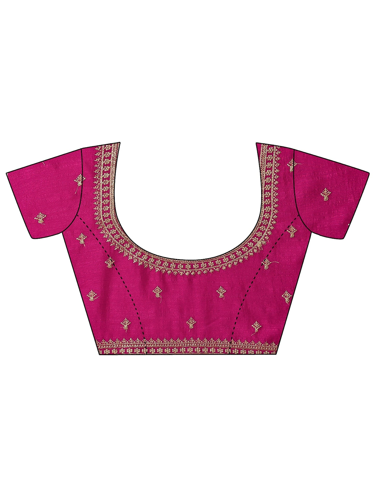 Pink Embellished Silk Blend Saree With Unstitched Blouse Piece