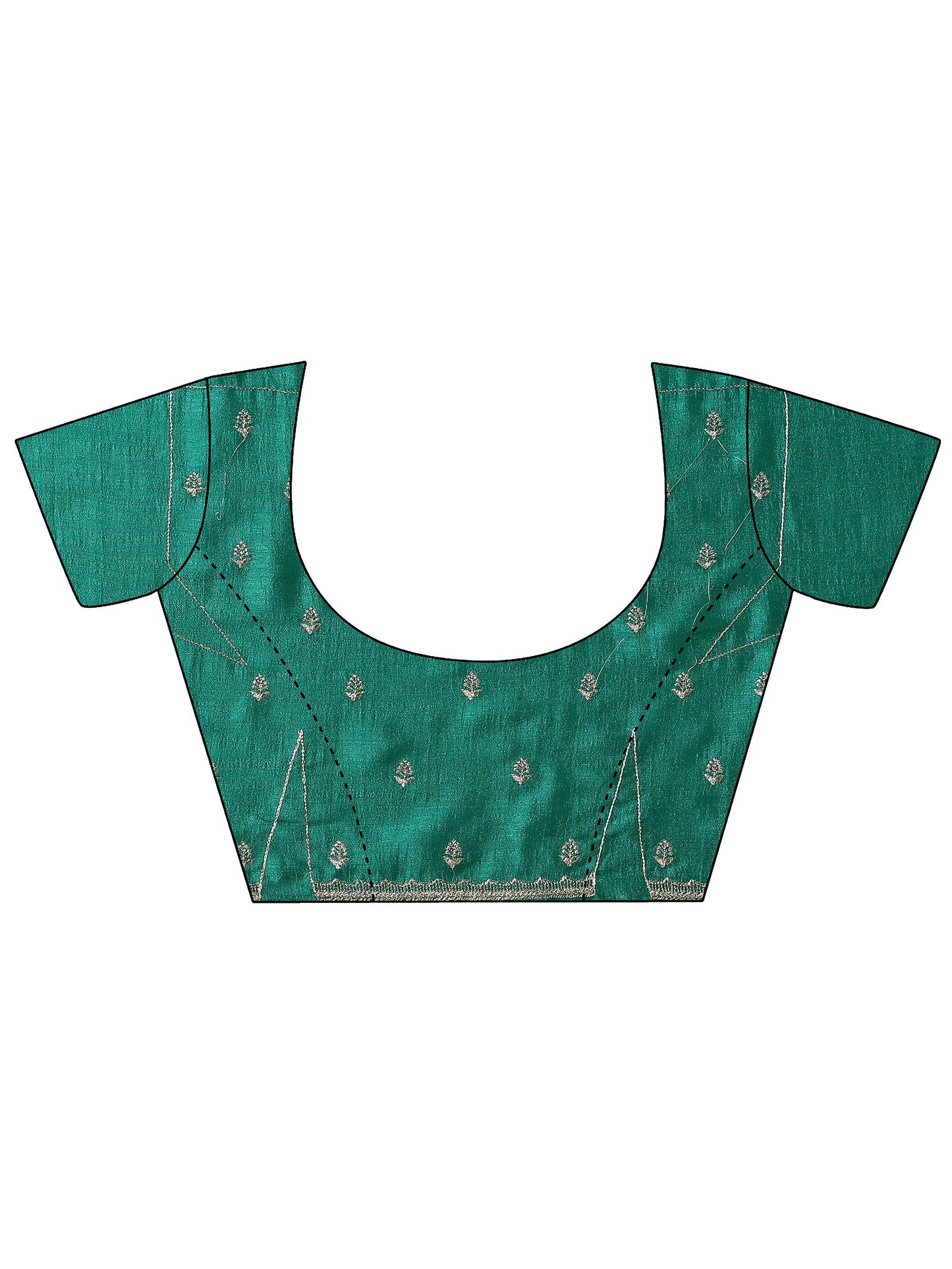 Green Embellished Silk Blend Saree With Unstitched Blouse Piece