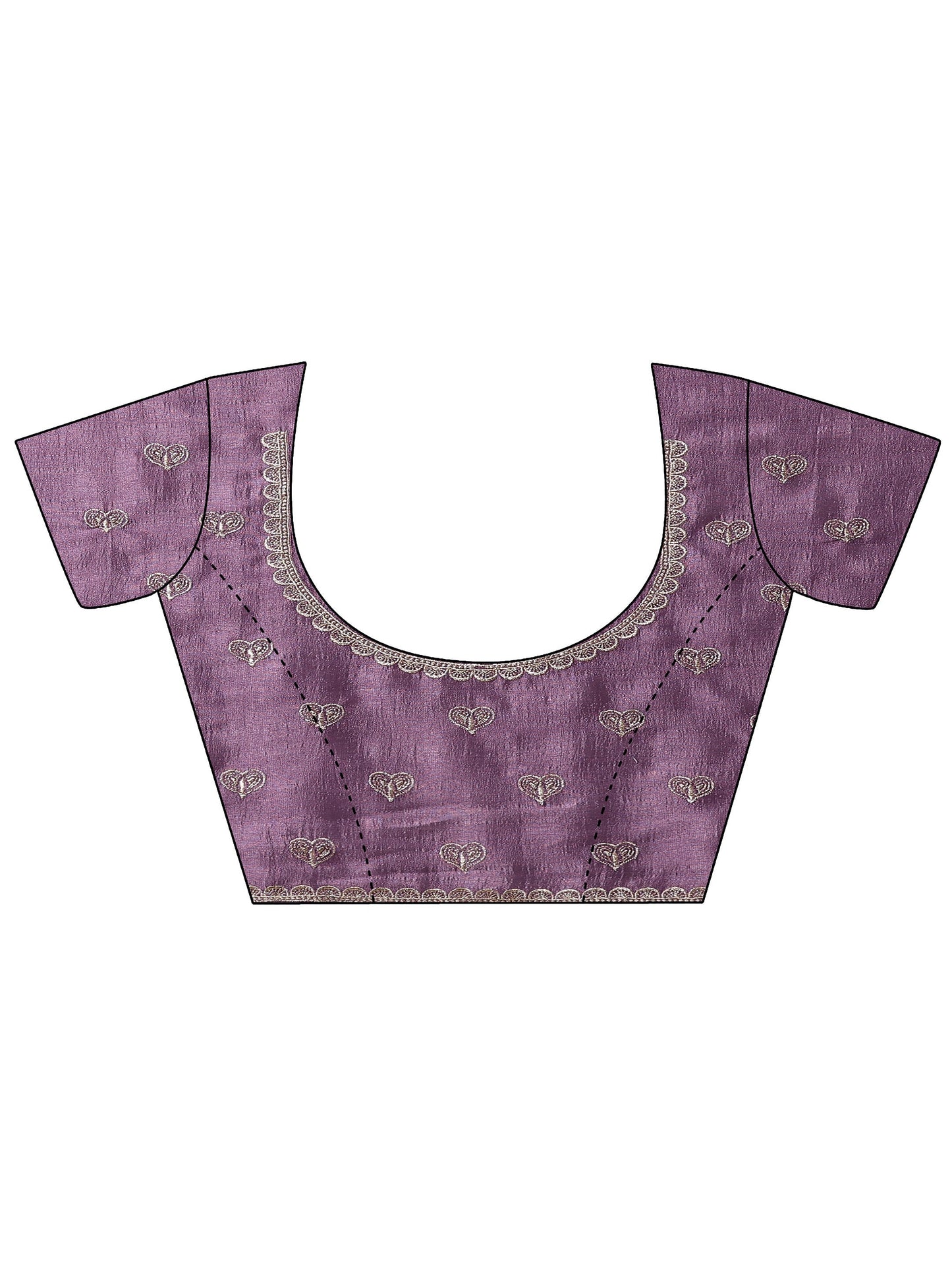 Purple Embellished Silk Blend Saree With Unstitched Blouse Piece