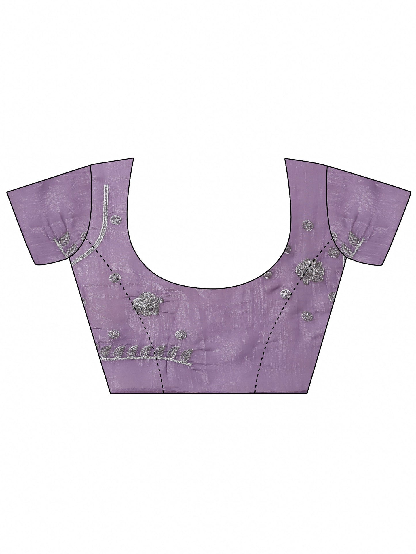 Lavender Embellished Chinon Saree With Unstitched Blouse Piece