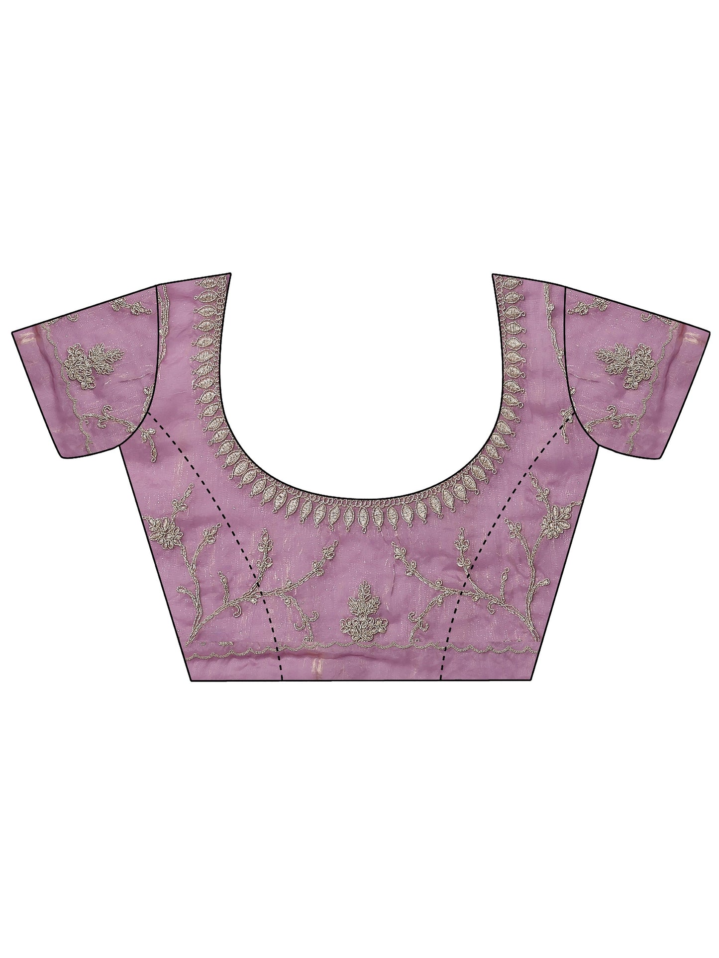 Purple Embellished Organza Saree With Unstitched Blouse Piece