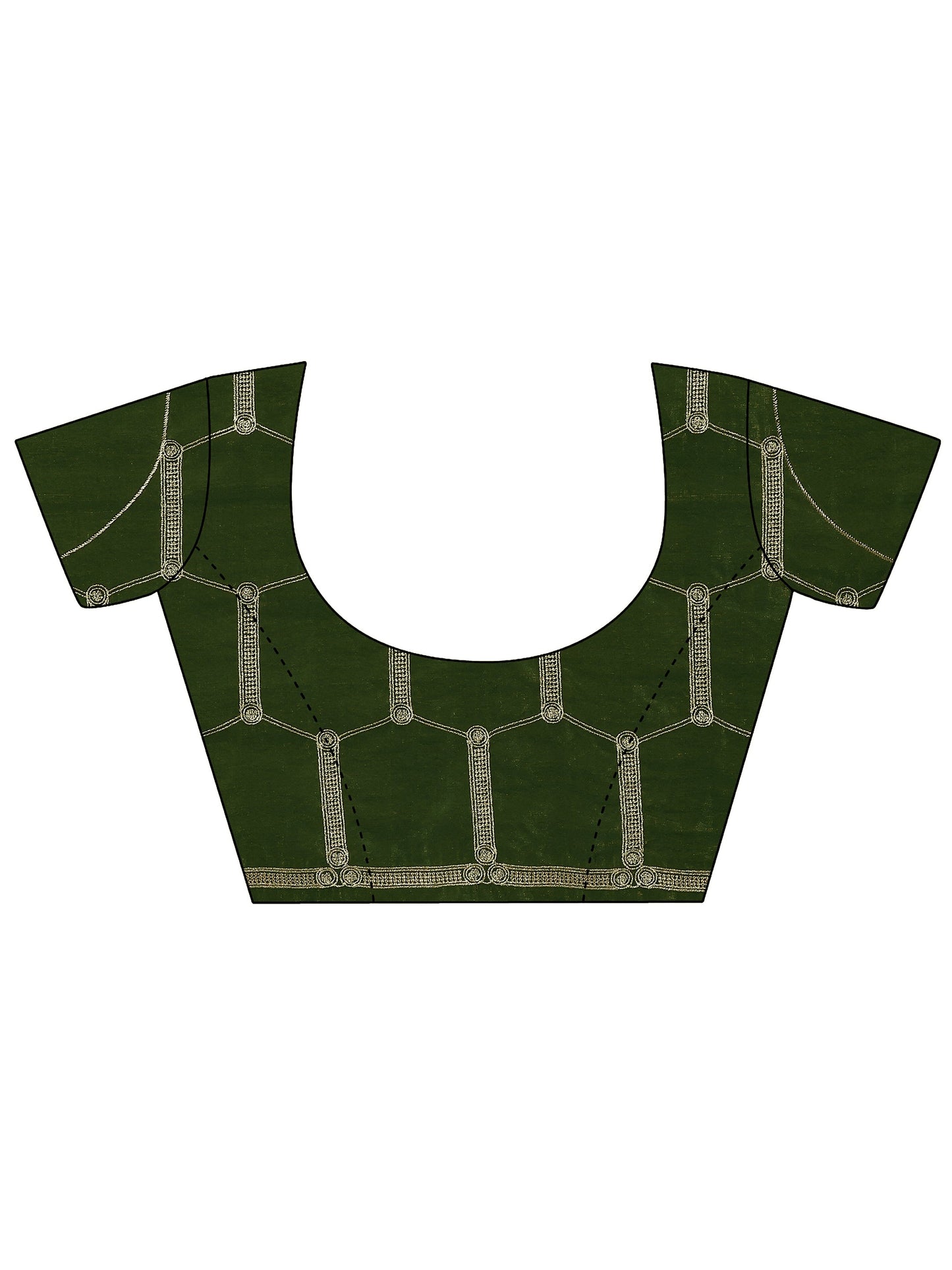 Green Solid Organza Saree With Unstitched Blouse Piece