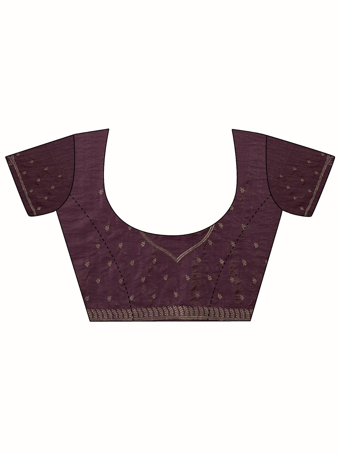 Purple Embellished Organza Saree With Unstitched Blouse Piece