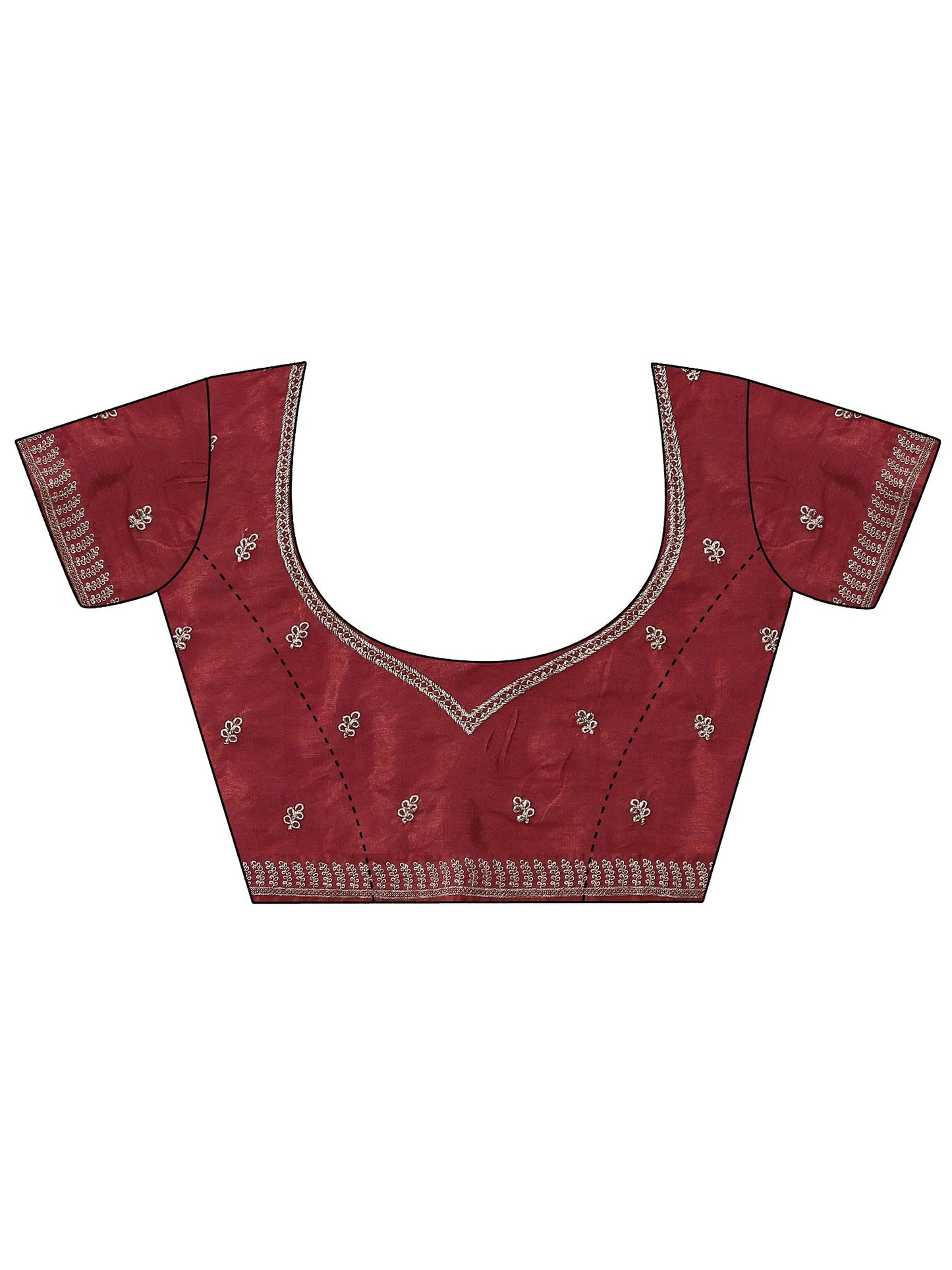 Pink Embellished Organza Saree With Unstitched Blouse Piece