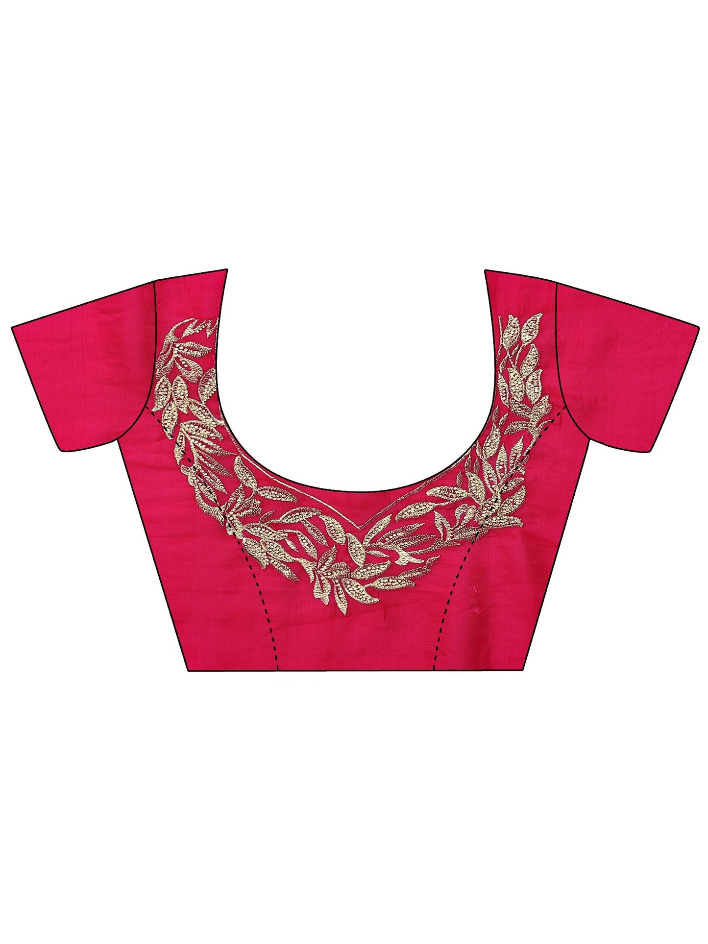 Red Embroidered Organza Saree With Unstitched Blouse Piece