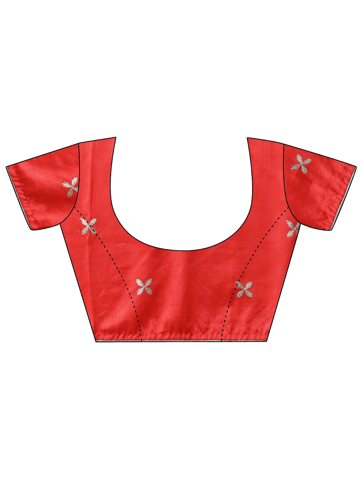 Peach Bandhani Printed Chinon Saree With Unstitched Blouse Piece