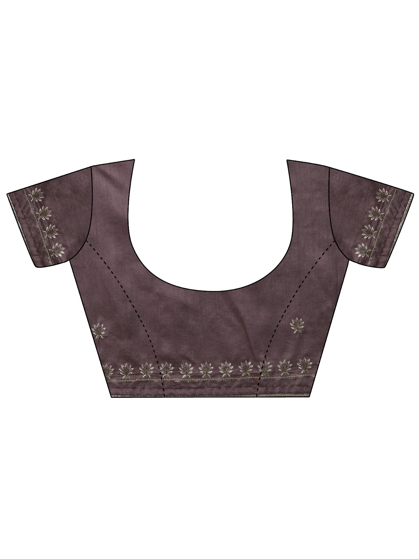 Purple Embroidered Organza Saree With Unstitched Blouse Piece