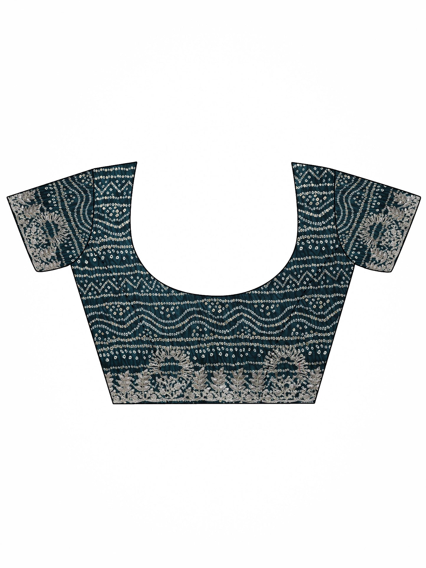 Green Embroidered Organza Saree With Unstitched Blouse Piece