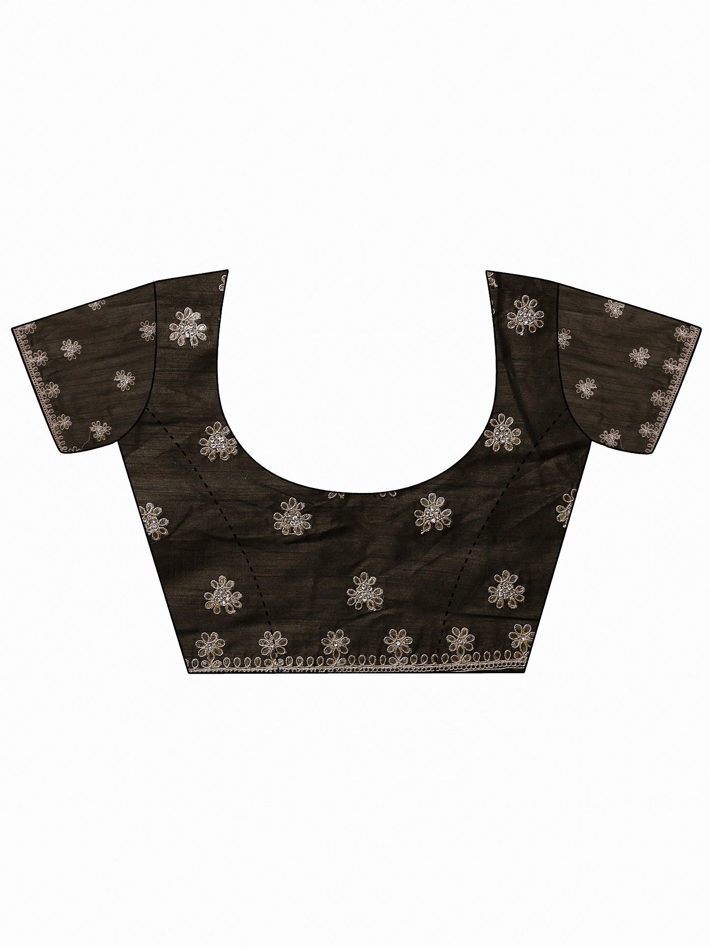 Gold Embroidered Organza Saree With Unstitched Blouse Piece